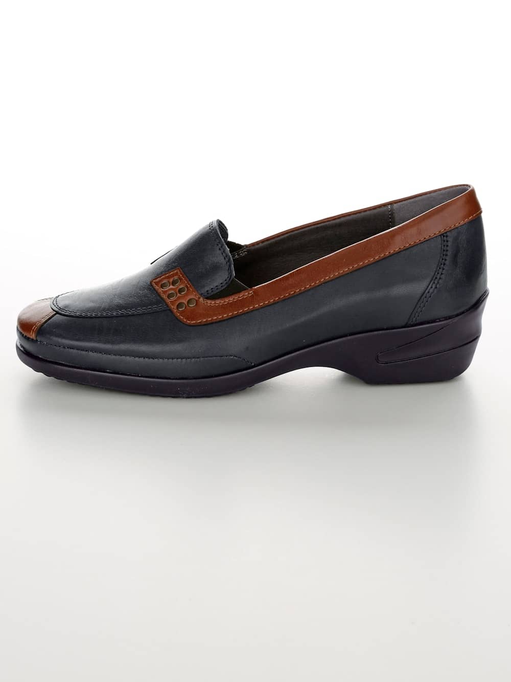 Vamos Slipper mit seitlichem Elastikeinsatzen - Cognac