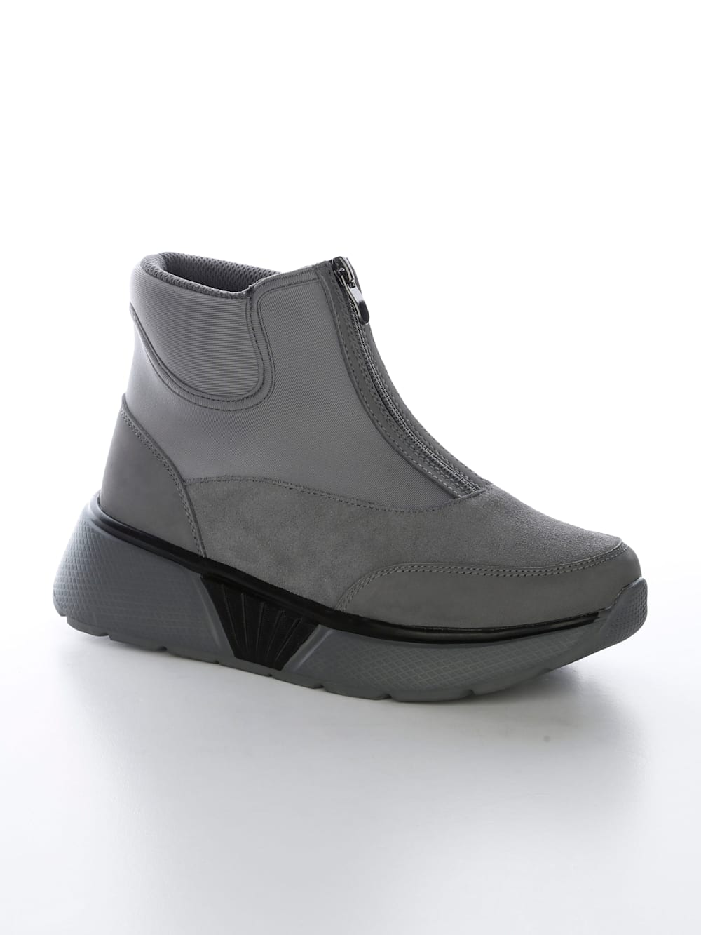 Vamos Stiefelette mit sportivem Front Zipper - Grau