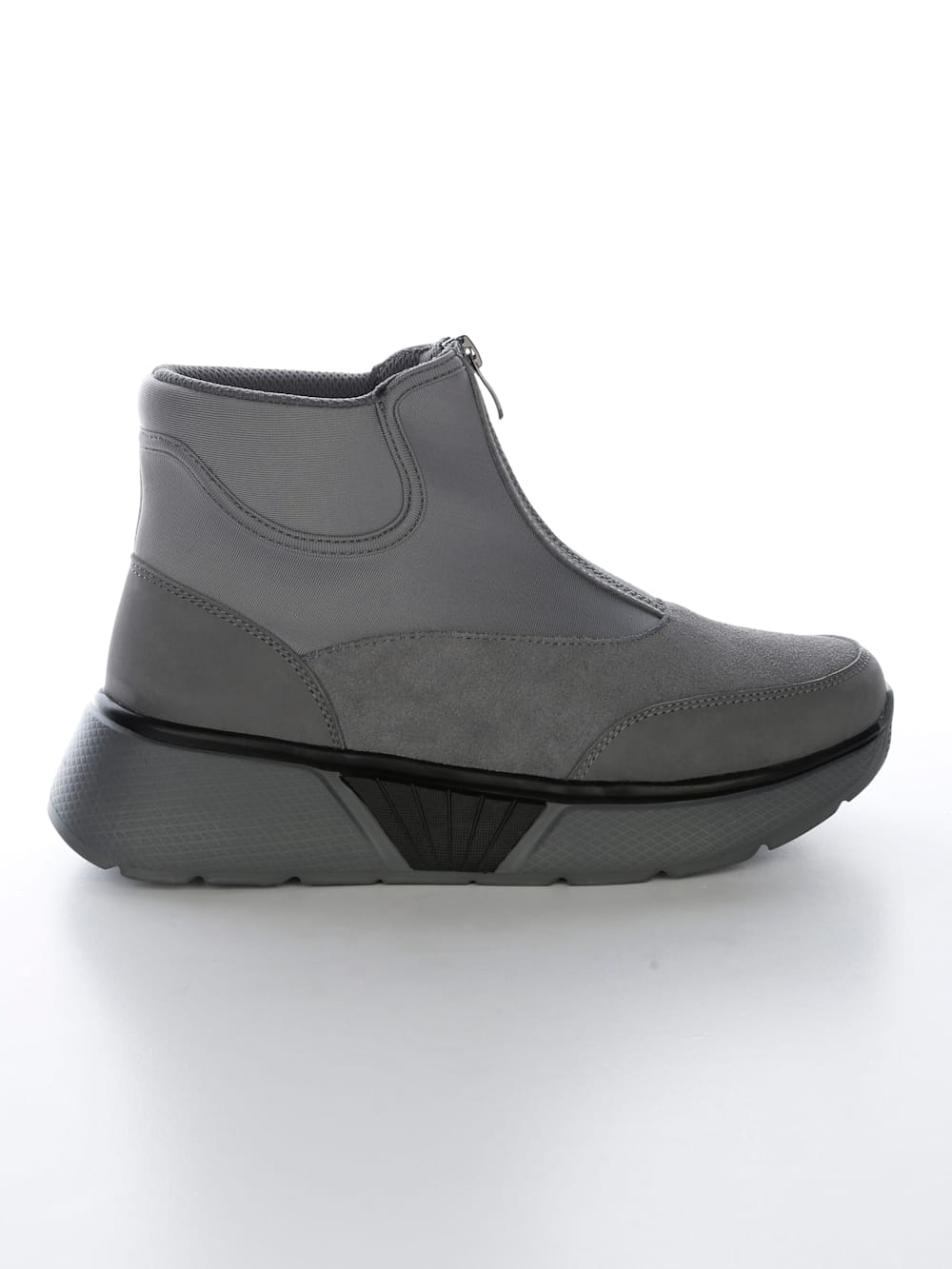 Vamos Stiefelette mit sportivem Front Zipper - Grau