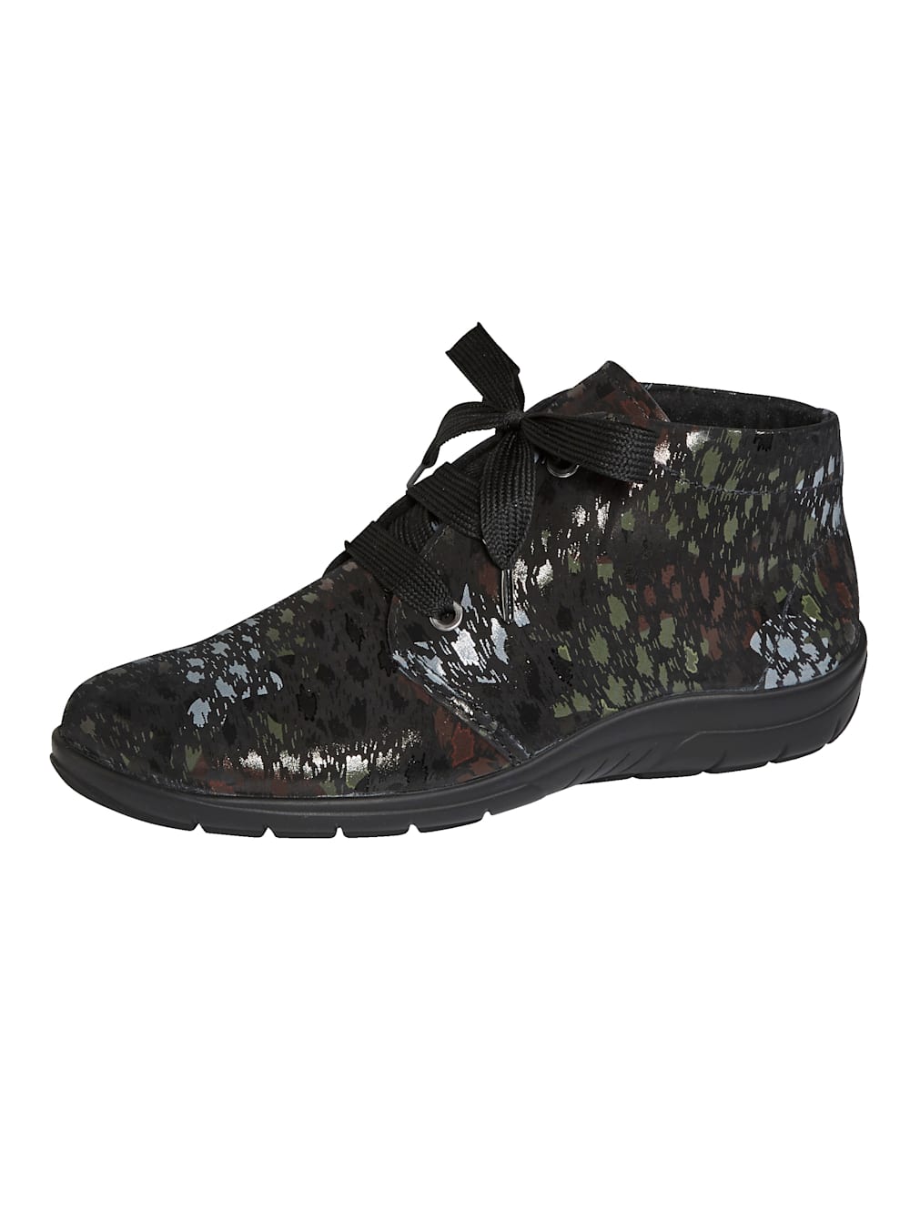 Vamos Schnurstiefelette aus weichem Leder - Multicolor