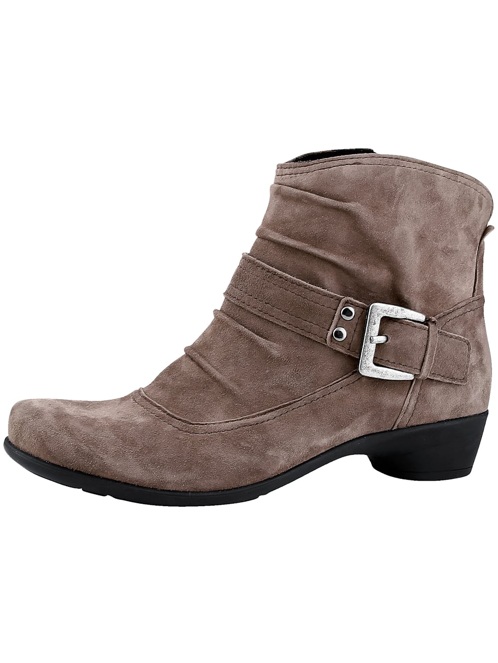 Vamos Stiefelette mit modischer Zierschnalle - Taupe