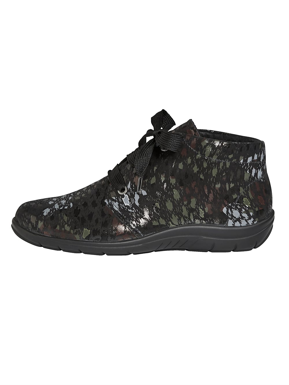 Vamos Schnurstiefelette aus weichem Leder - Multicolor