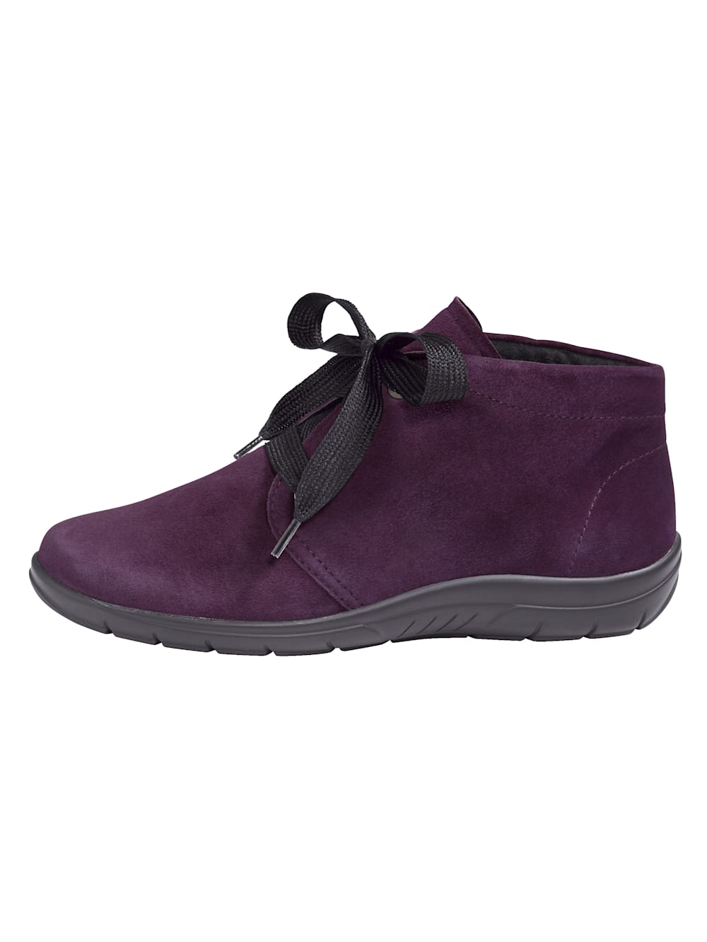 Vamos Schnurstiefelette aus weichem Leder - Lila