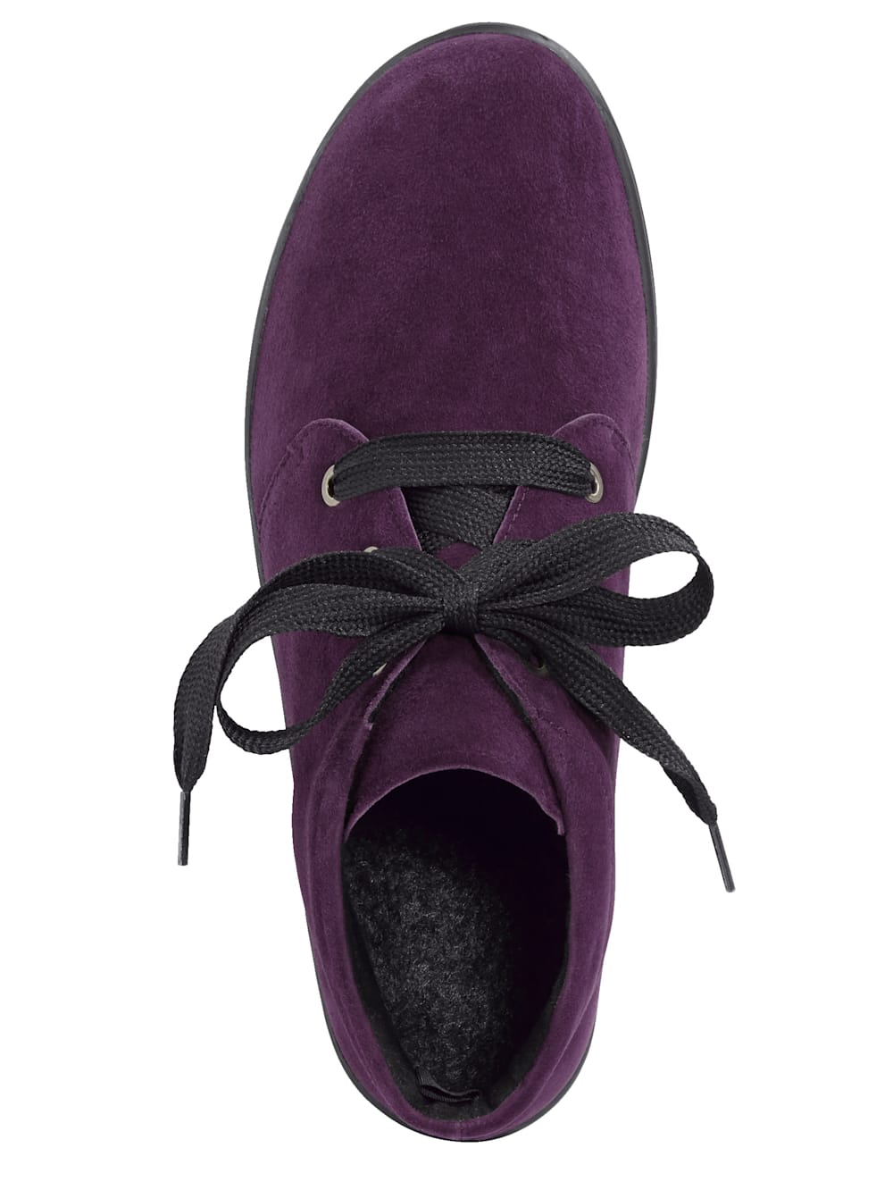 Vamos Schnurstiefelette aus weichem Leder - Lila