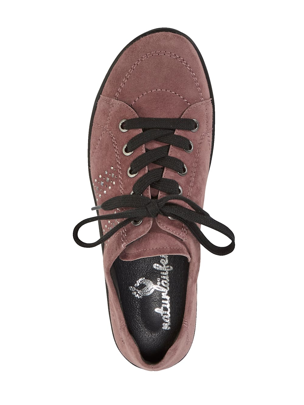 Vamos Schnurschuh aus hochwertigem Veloursleder - Altrosa