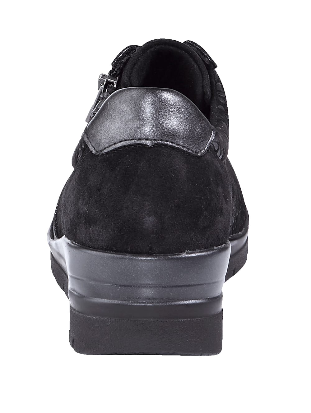 Vamos Schnurschuh mit floralen Details - Schwarz