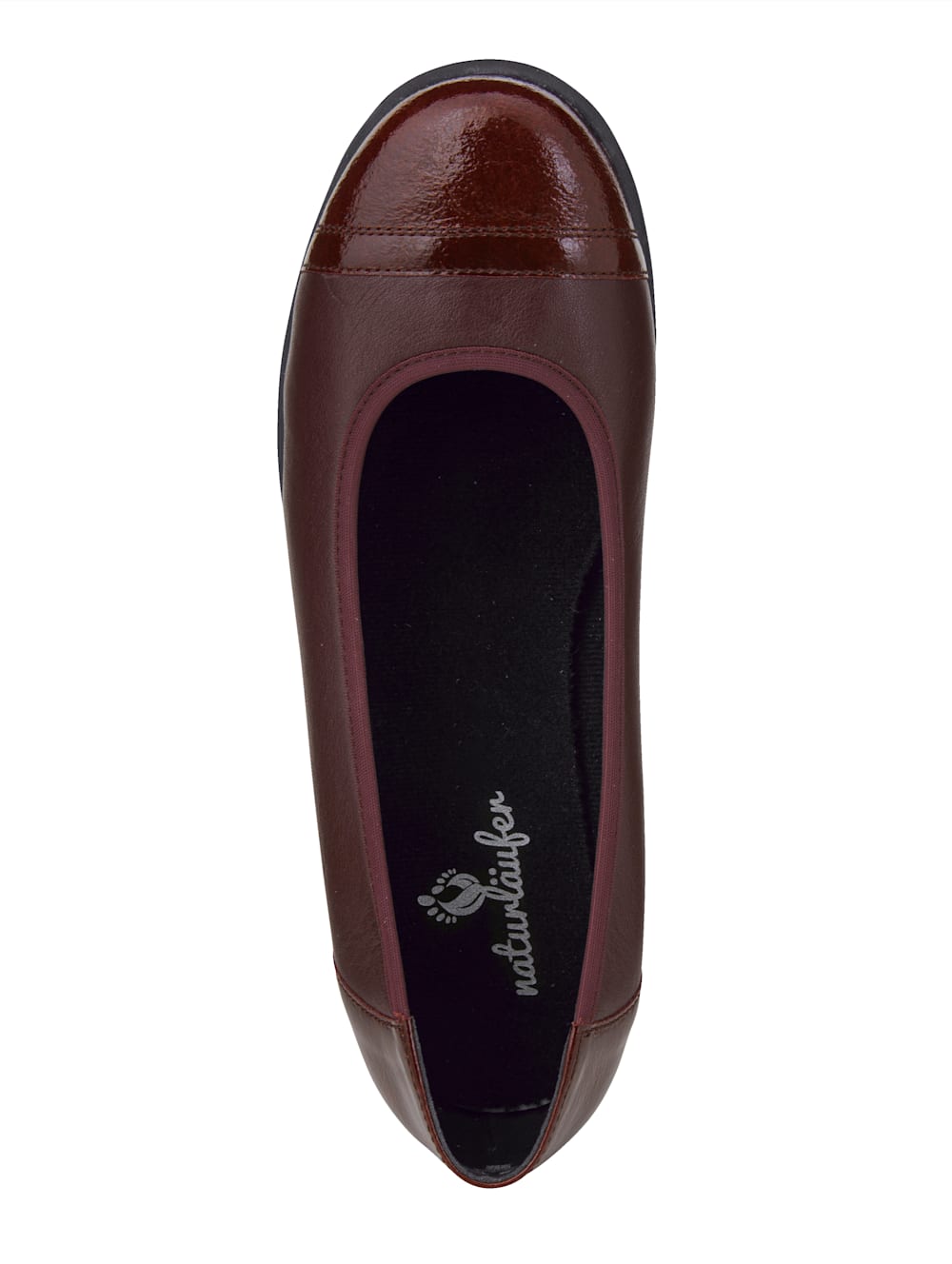 Vamos Ballerina in tollem Leder-Mix - Bordeaux