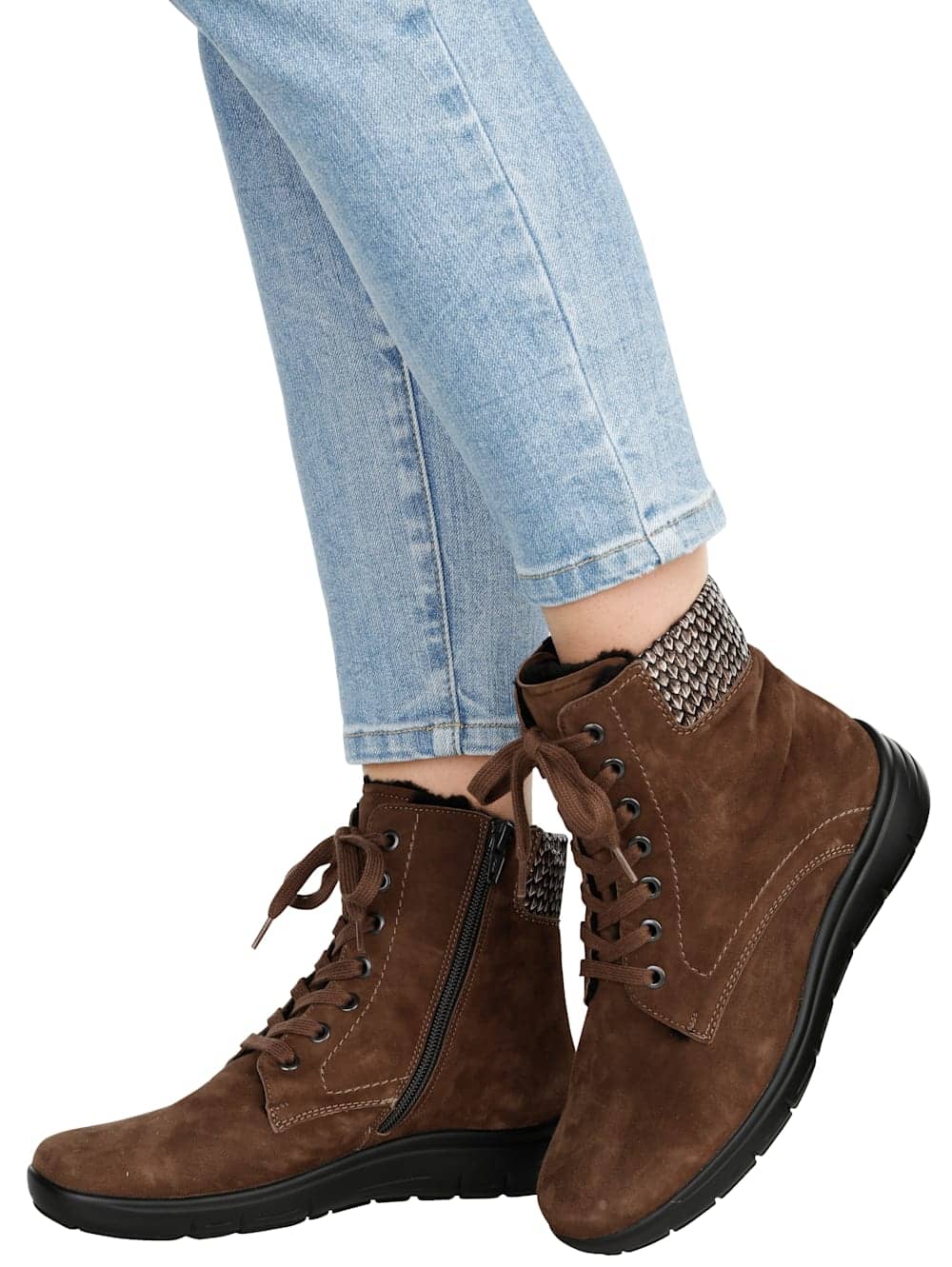Vamos Schnurstiefelette mit Shock-Absorber - Cognac