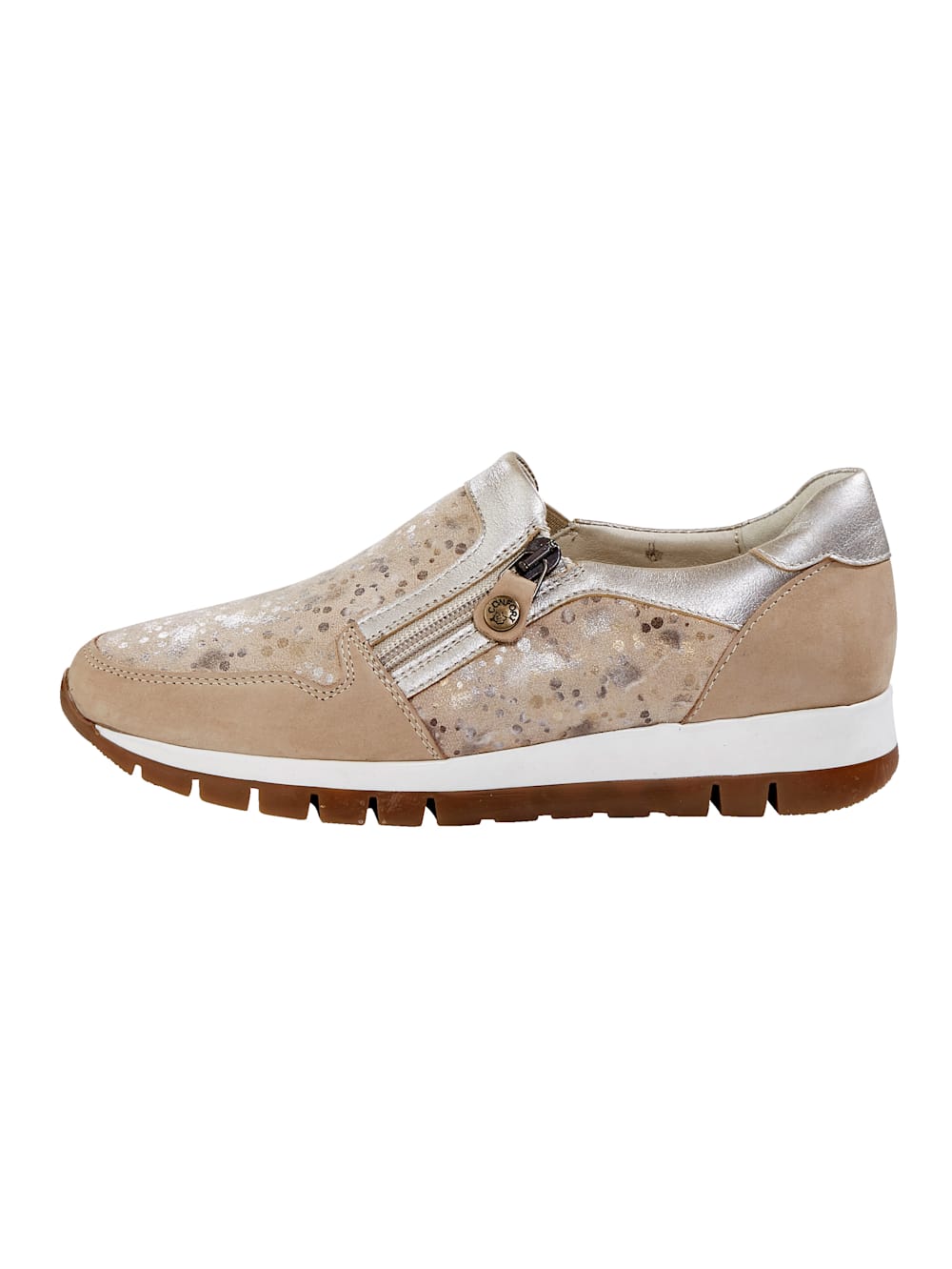 Vamos Slipper mit seitlichem Reibverschluss - Beige