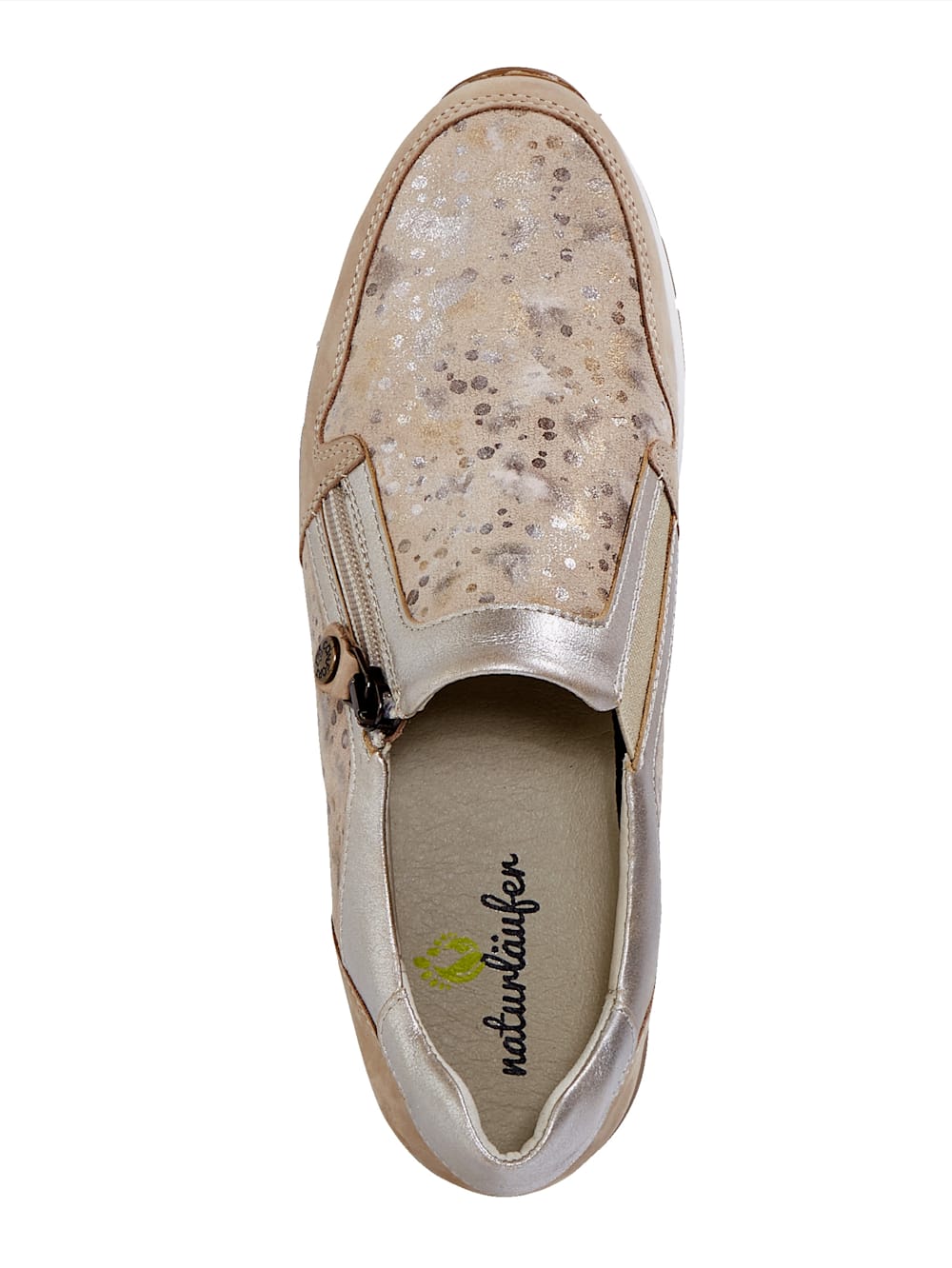 Vamos Slipper mit seitlichem Reibverschluss - Beige