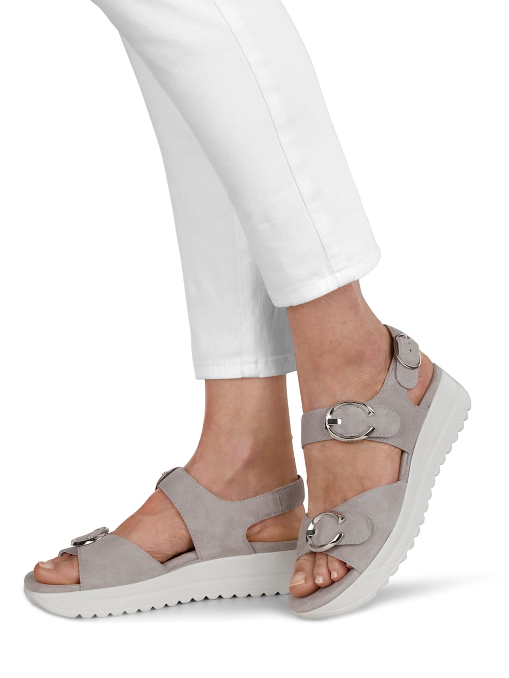 Vamos Sandale mit Shock-Absorber - Hellgrau