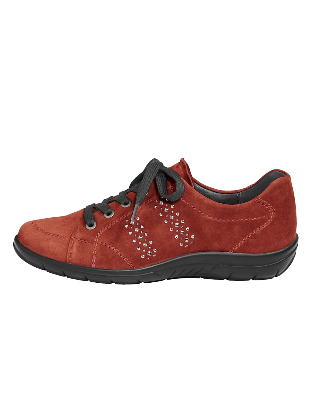 Vamos Schnurschuh aus hochwertigem Veloursleder - Rost
