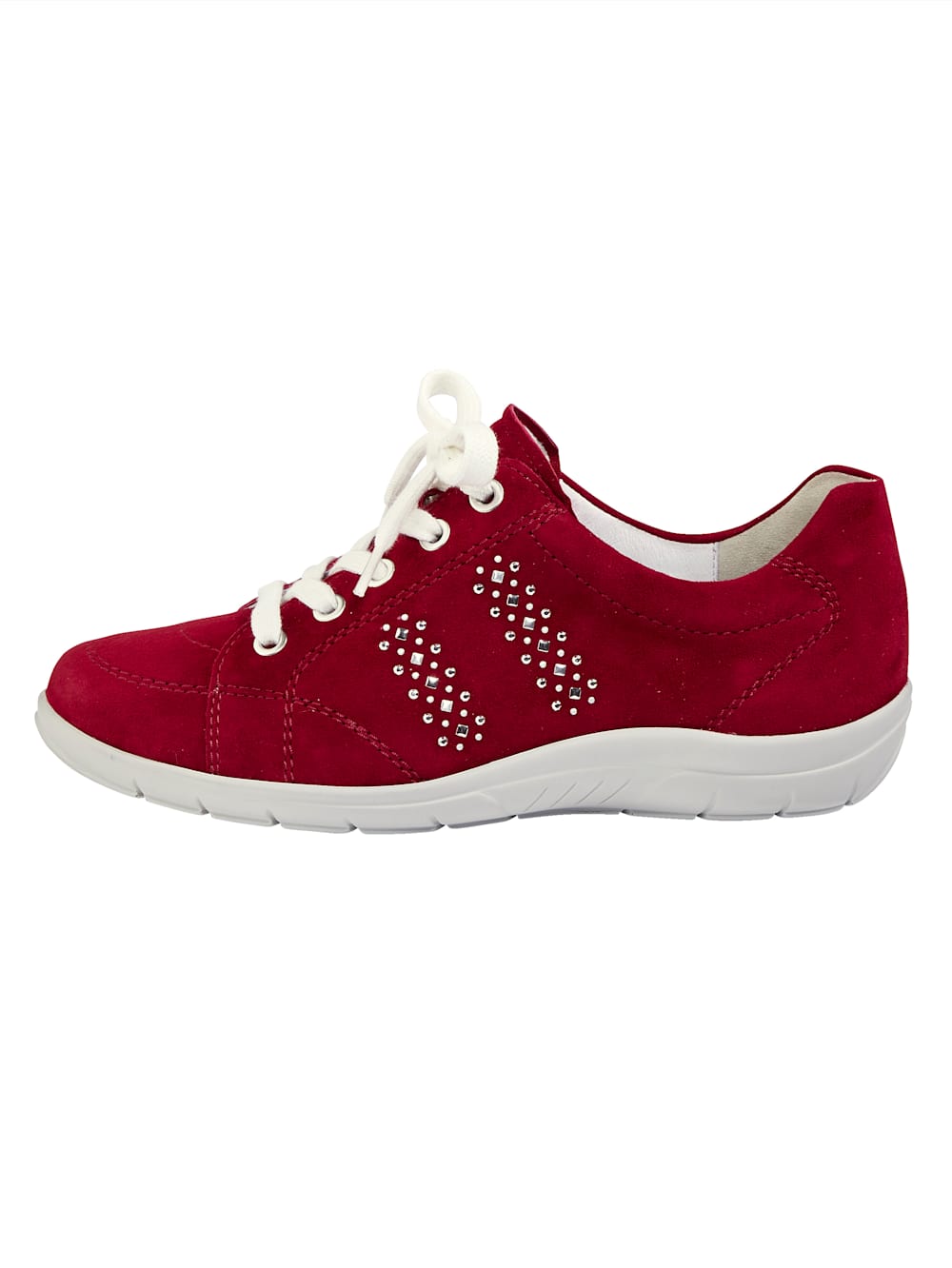 Vamos Schnurschuh aus hochwertigem Veloursleder - Rot
