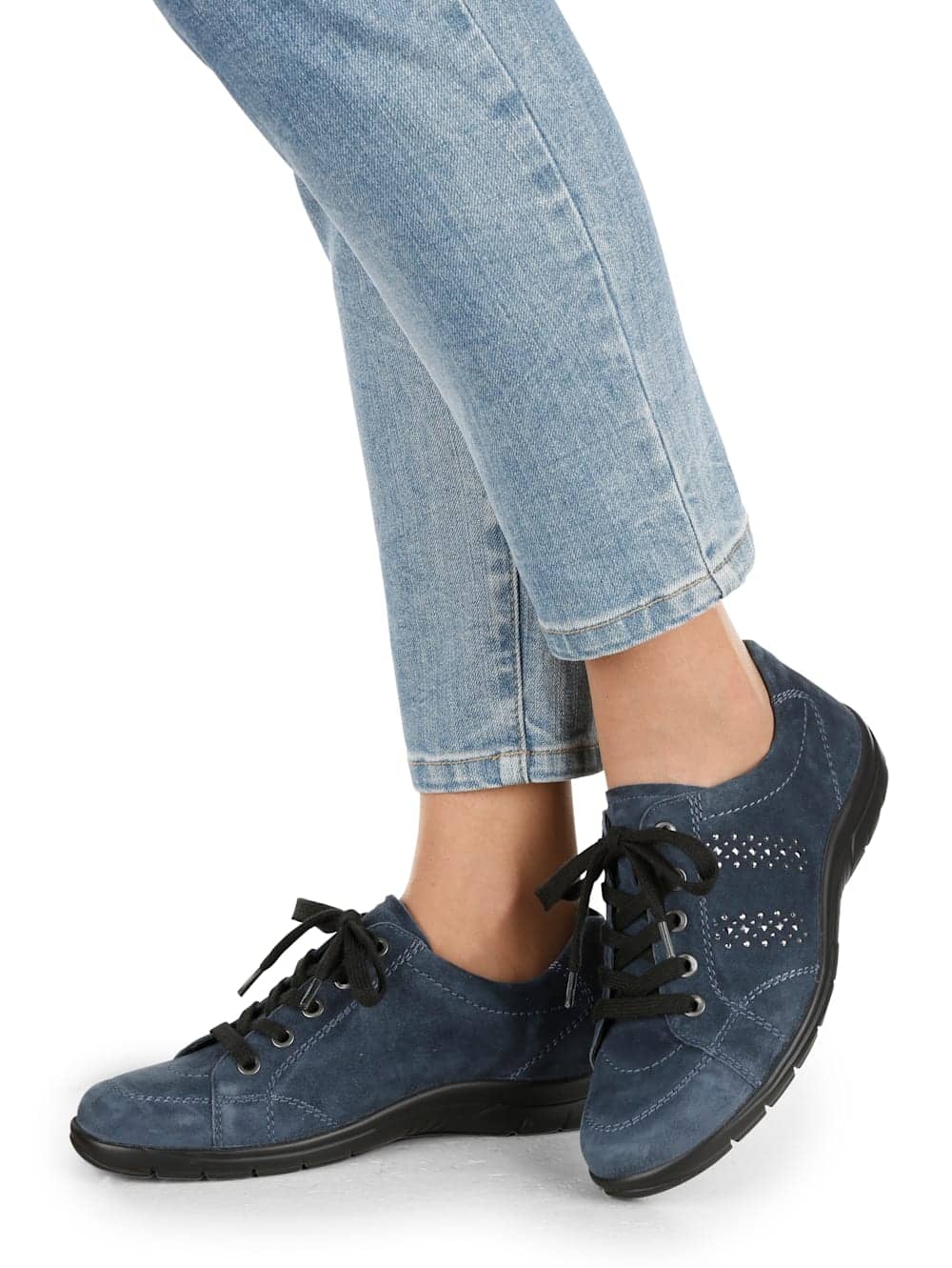 Vamos Schnurschuh aus hochwertigem Veloursleder - Rosé