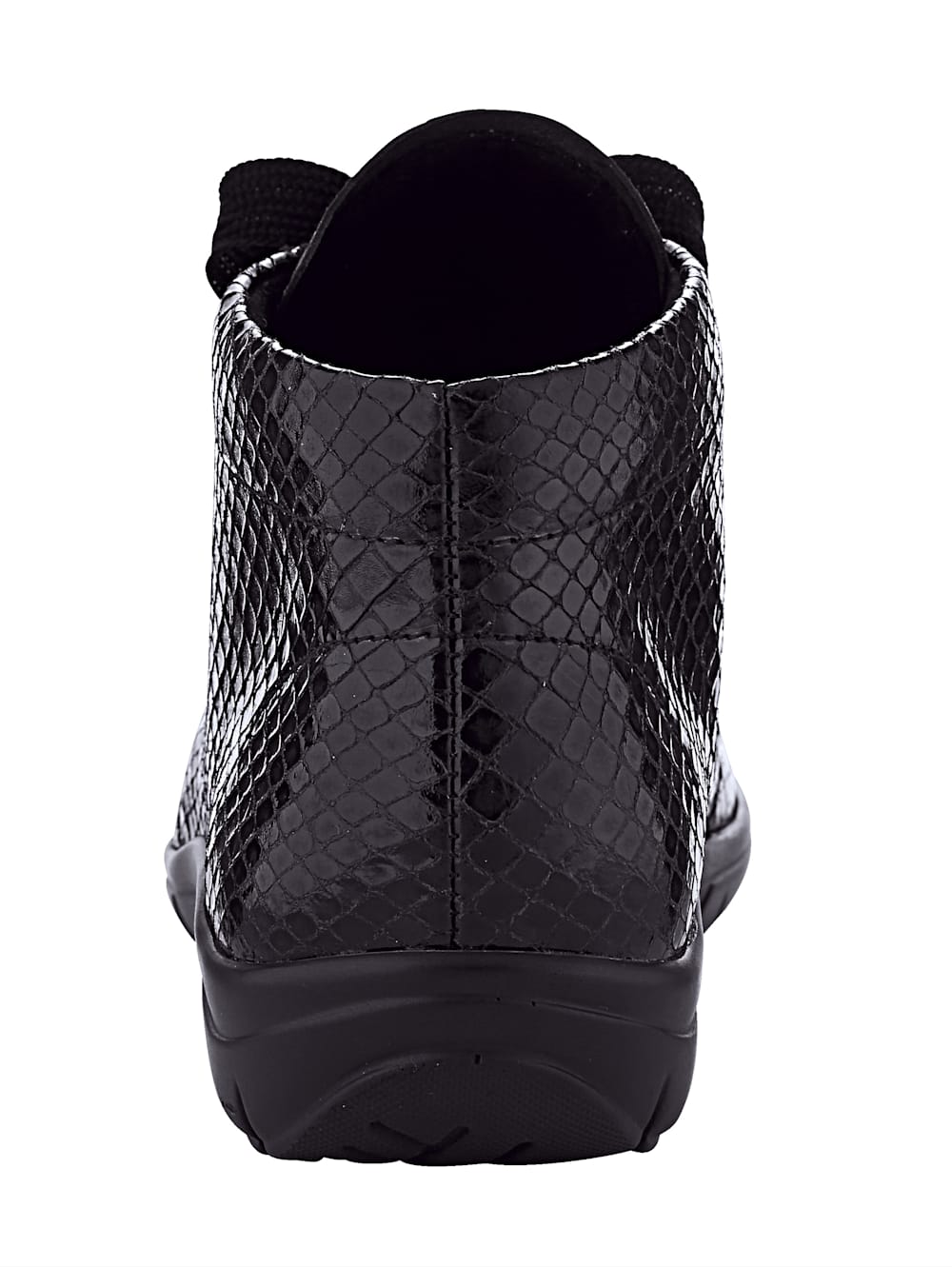 Vamos Schnurstiefelette aus weichem Leder - Schwarz