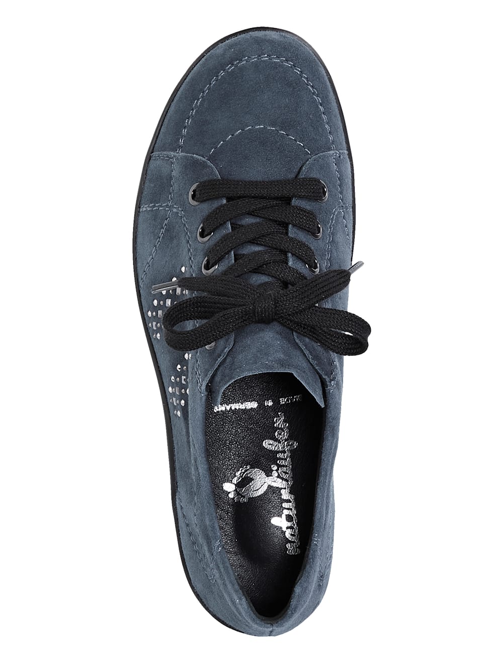 Vamos Schnurschuh aus hochwertigem Veloursleder - Blau