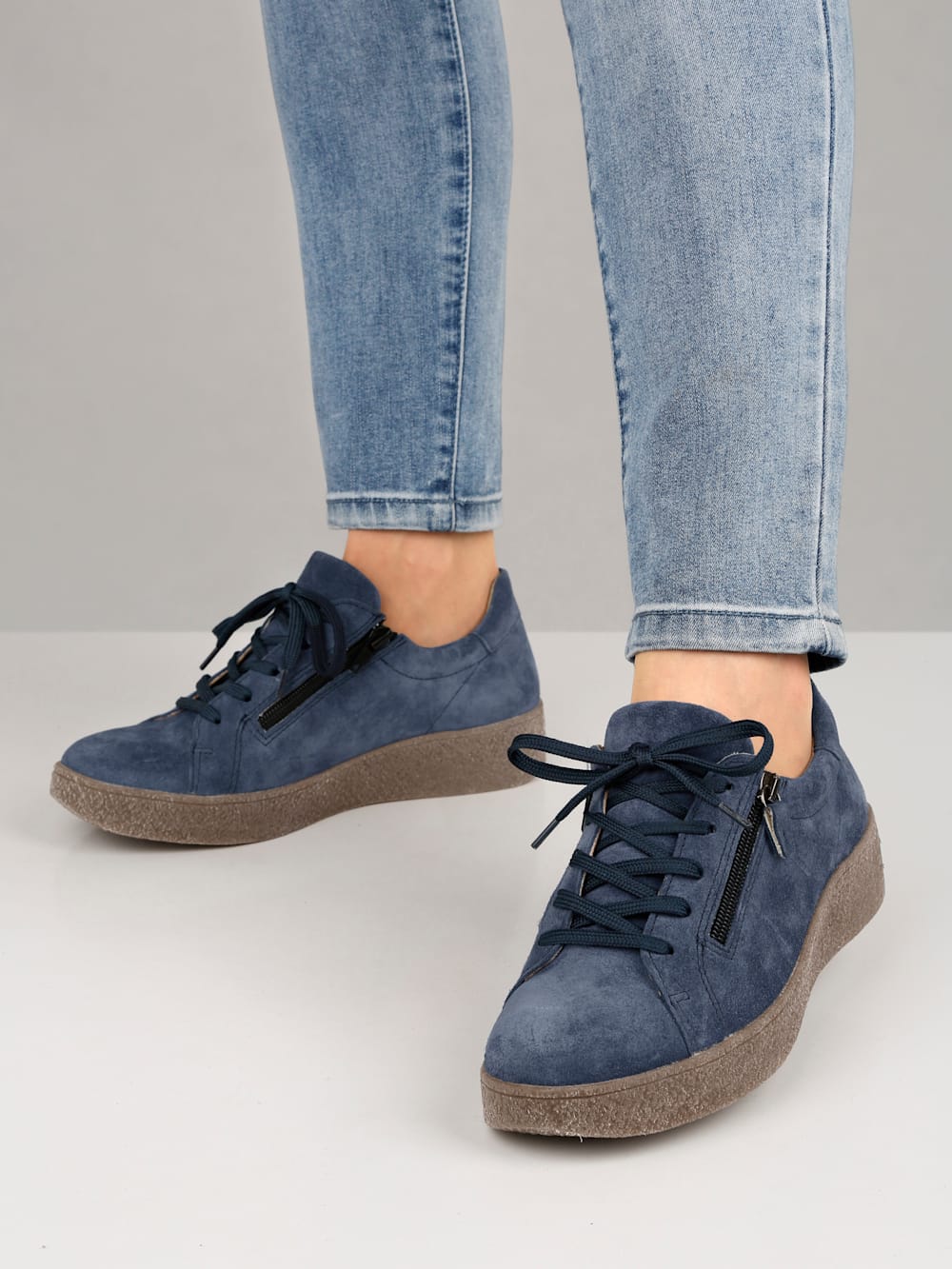 Vamos Schnurschuh mit zusatzlichen Reibverschlussen - Blau