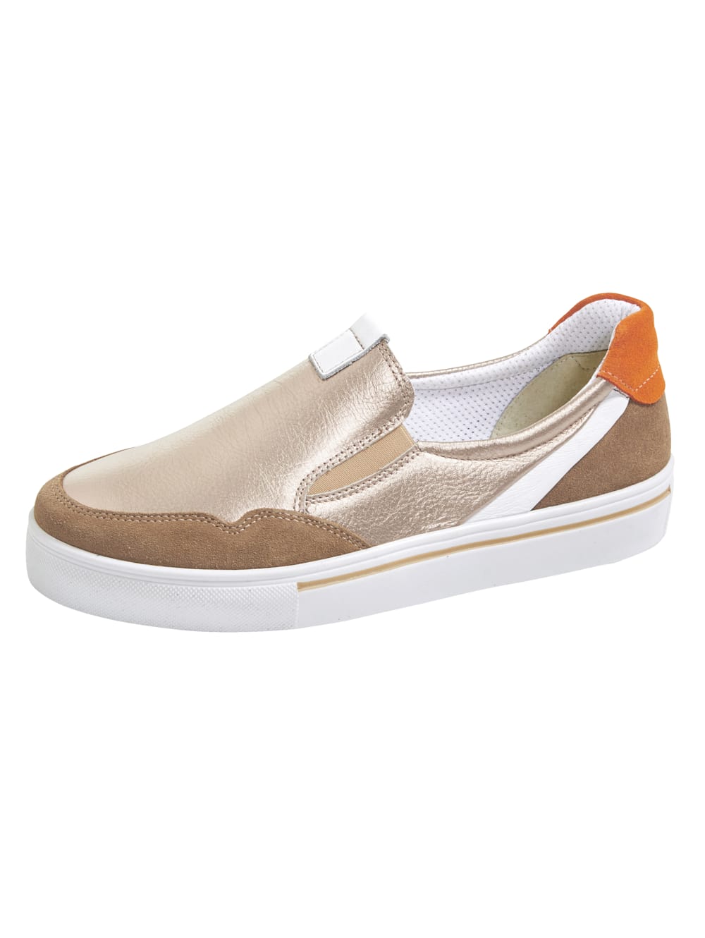 Vamos Slipper in Metallic Optik - Taupe