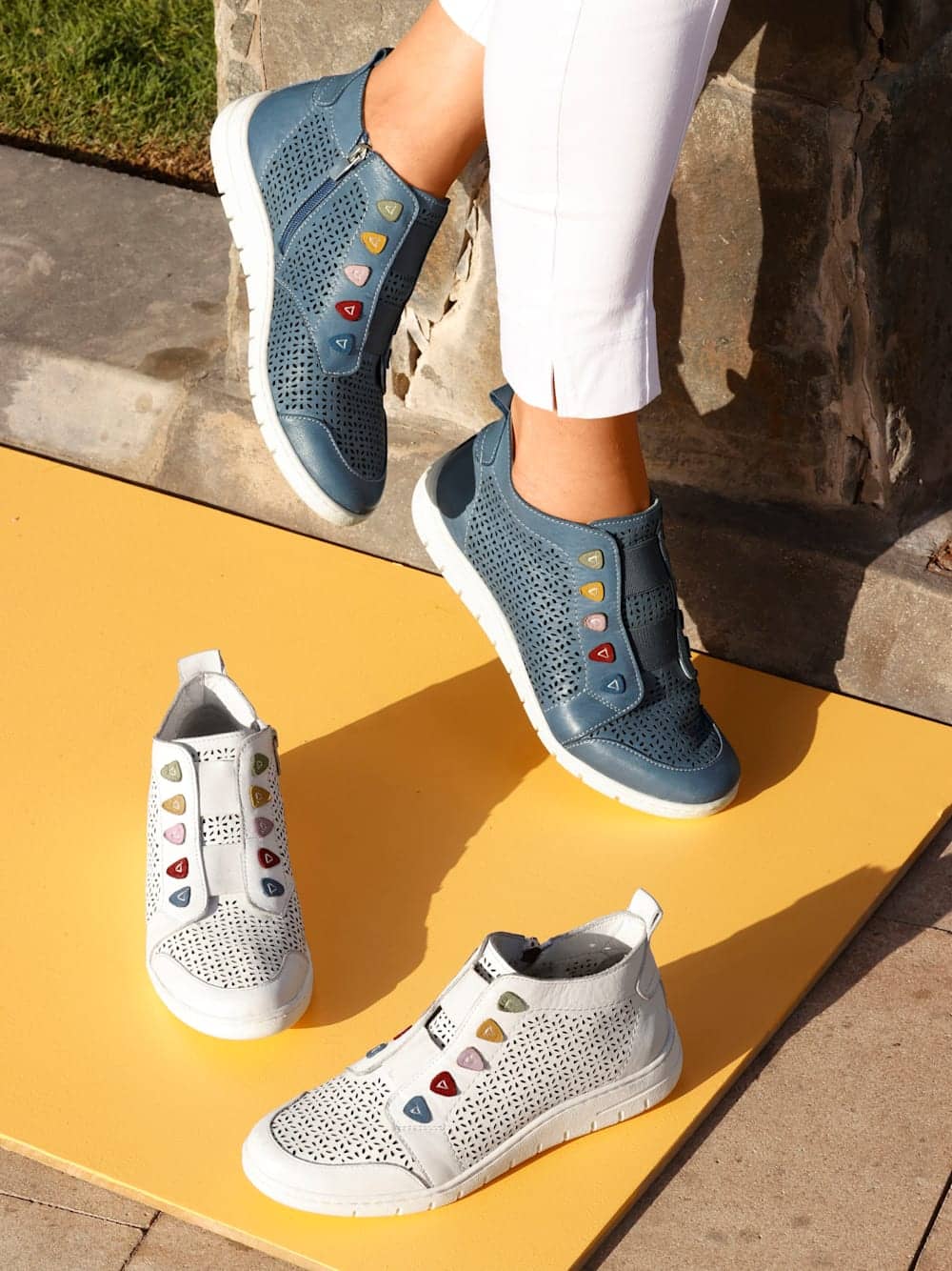 Vamos Stiefelette mit Lochung - Blau