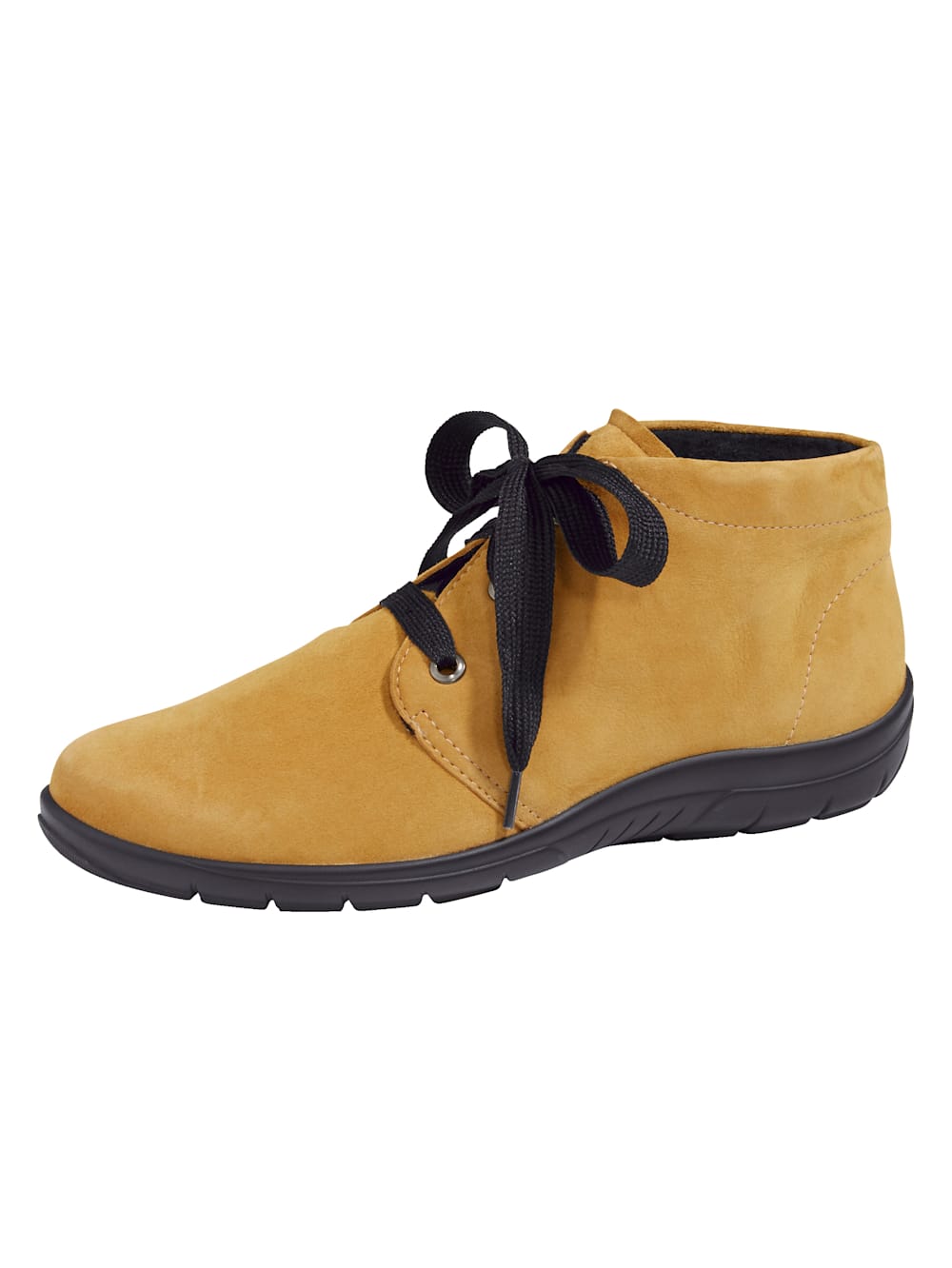 Vamos Schnurstiefelette aus weichem Leder - Gelb