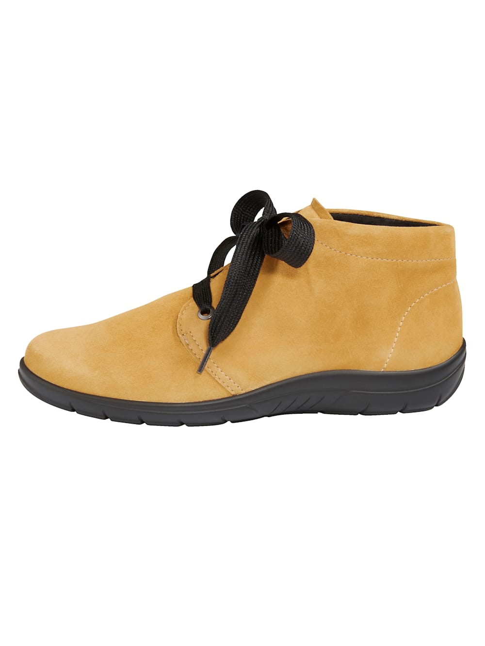 Vamos Schnurstiefelette aus weichem Leder - Gelb