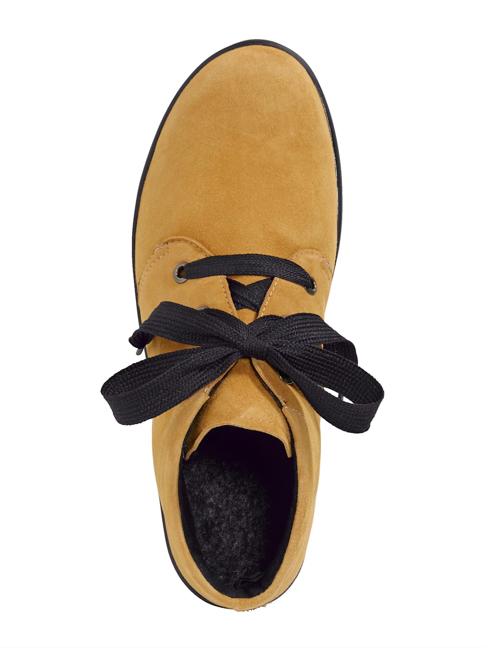 Vamos Schnurstiefelette aus weichem Leder - Gelb