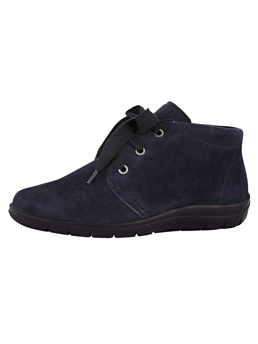 Vamos Schnurstiefelette aus weichem Leder - Dunkelblau