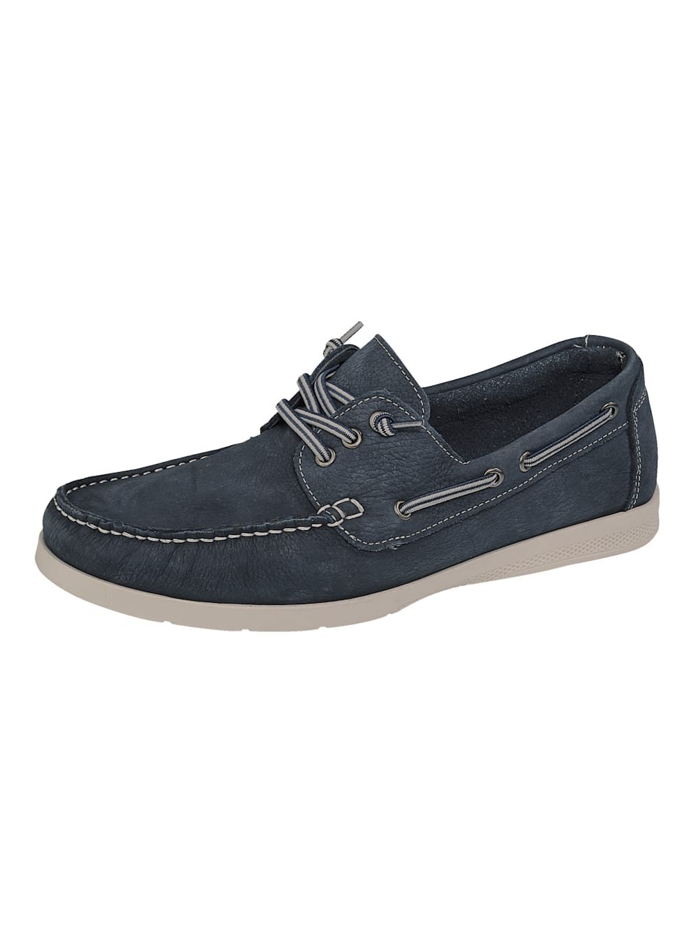 Vamos Schnurschuh aus weichem Leder - Marineblau