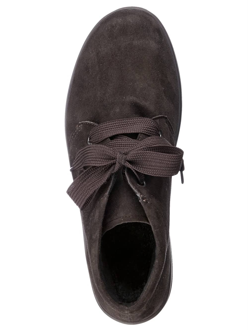 Vamos Schnurstiefelette aus weichem Leder - Dunkelbraun