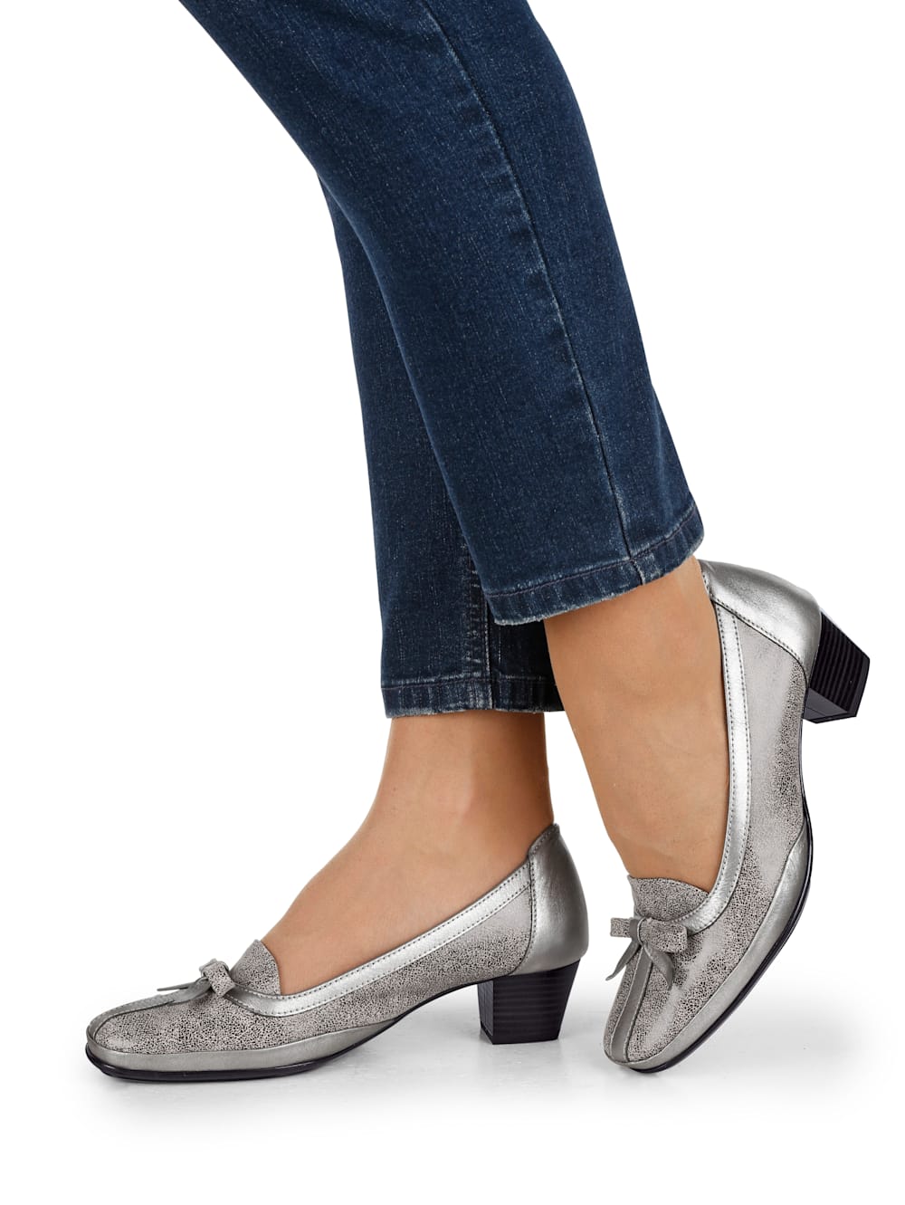 Vamos Pumps aus superflexiblem Leder - Grau