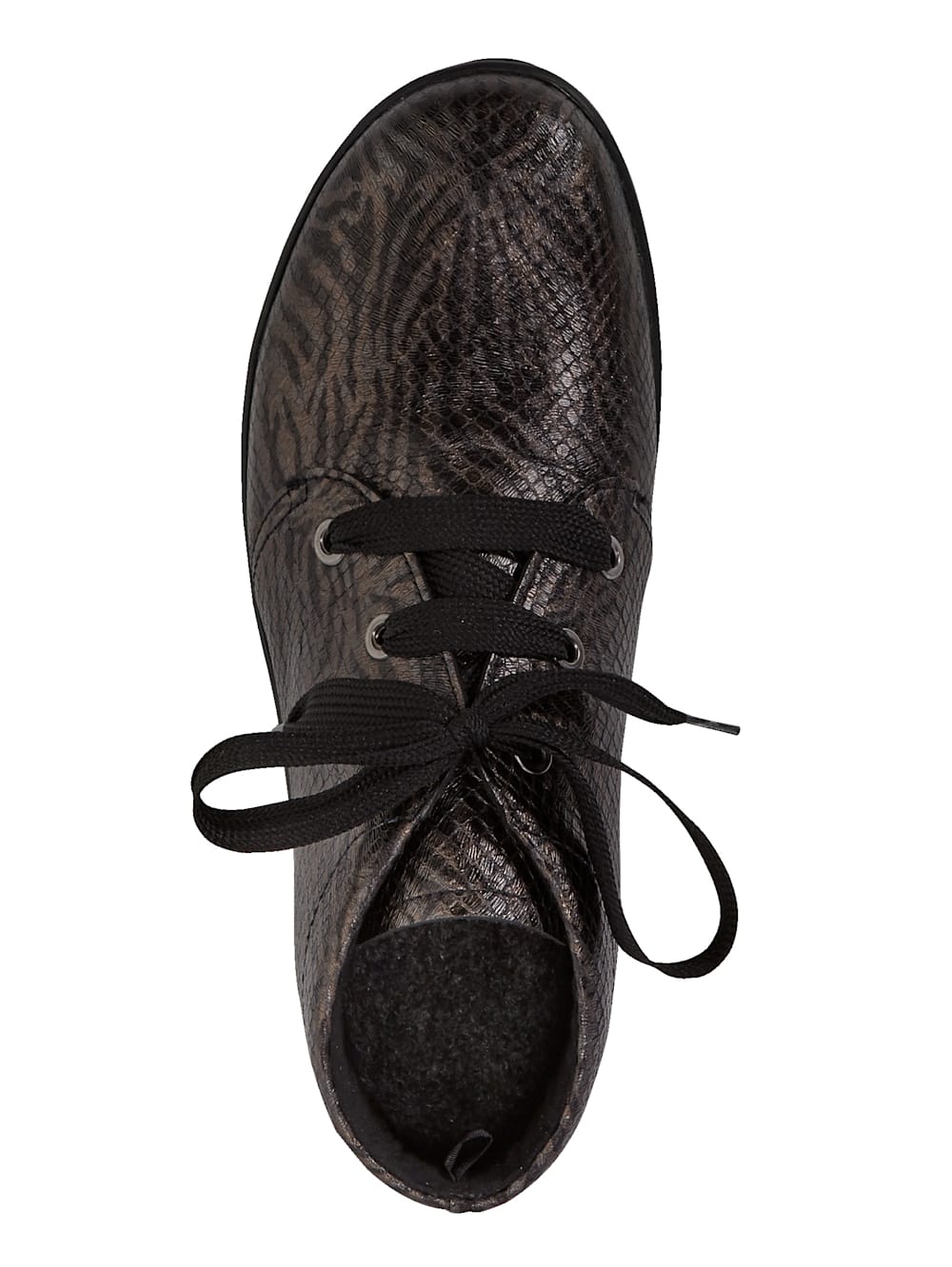 Vamos Schnurstiefelette aus weichem Leder - Bronzefarben