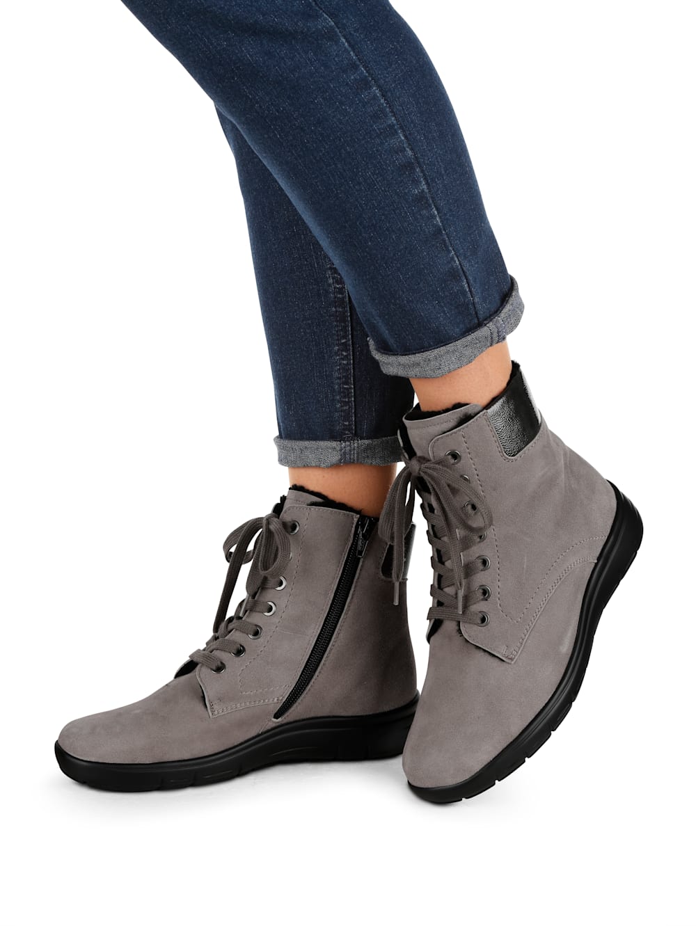 Vamos Schnurstiefelette mit Shock-Absorber - Grau