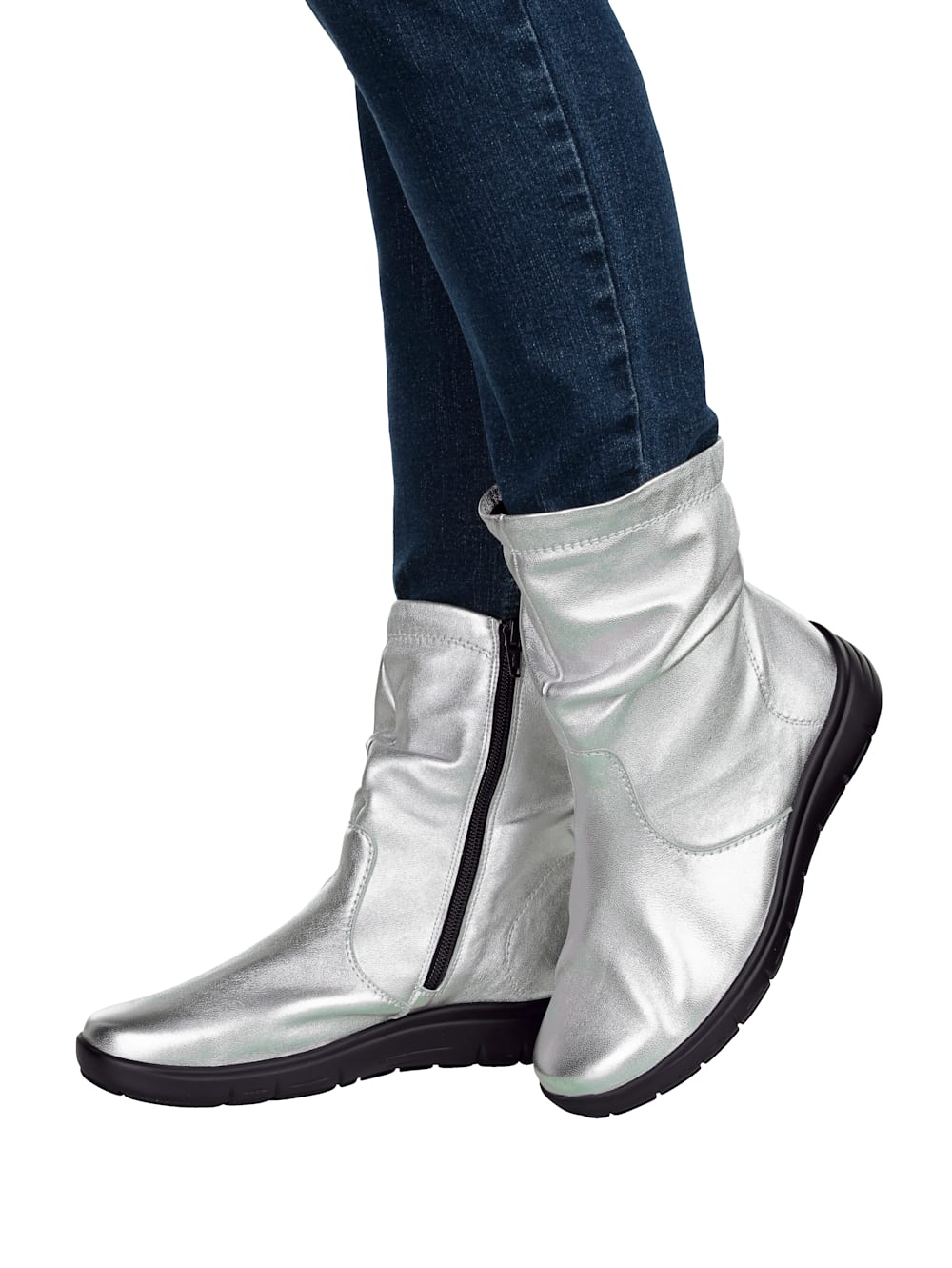 Vamos Stiefelette mit Shock-Absorber - Silberfarben