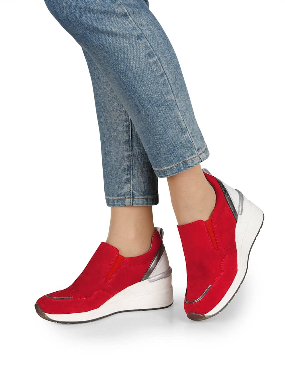 Vamos Slipper mit besonders hohem Keilabsatz - Rot