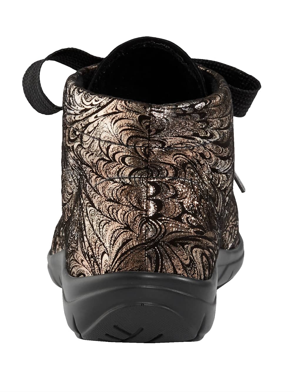 Vamos Schnurstiefelette aus weichem Leder - Goldfarben