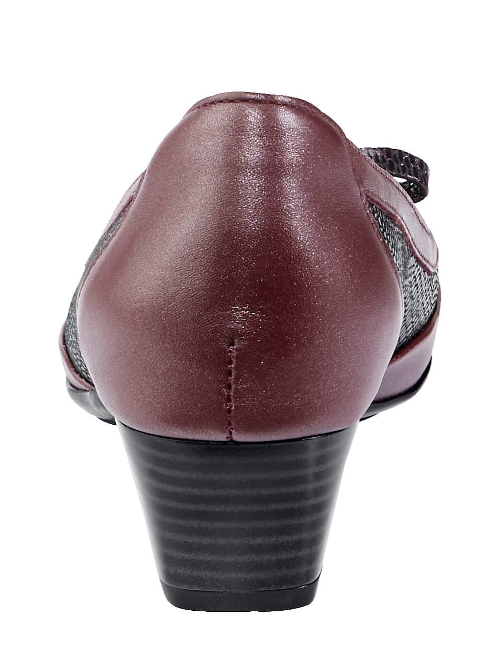 Vamos Pumps aus superflexiblem Leder - Schwarz-Bordeaux