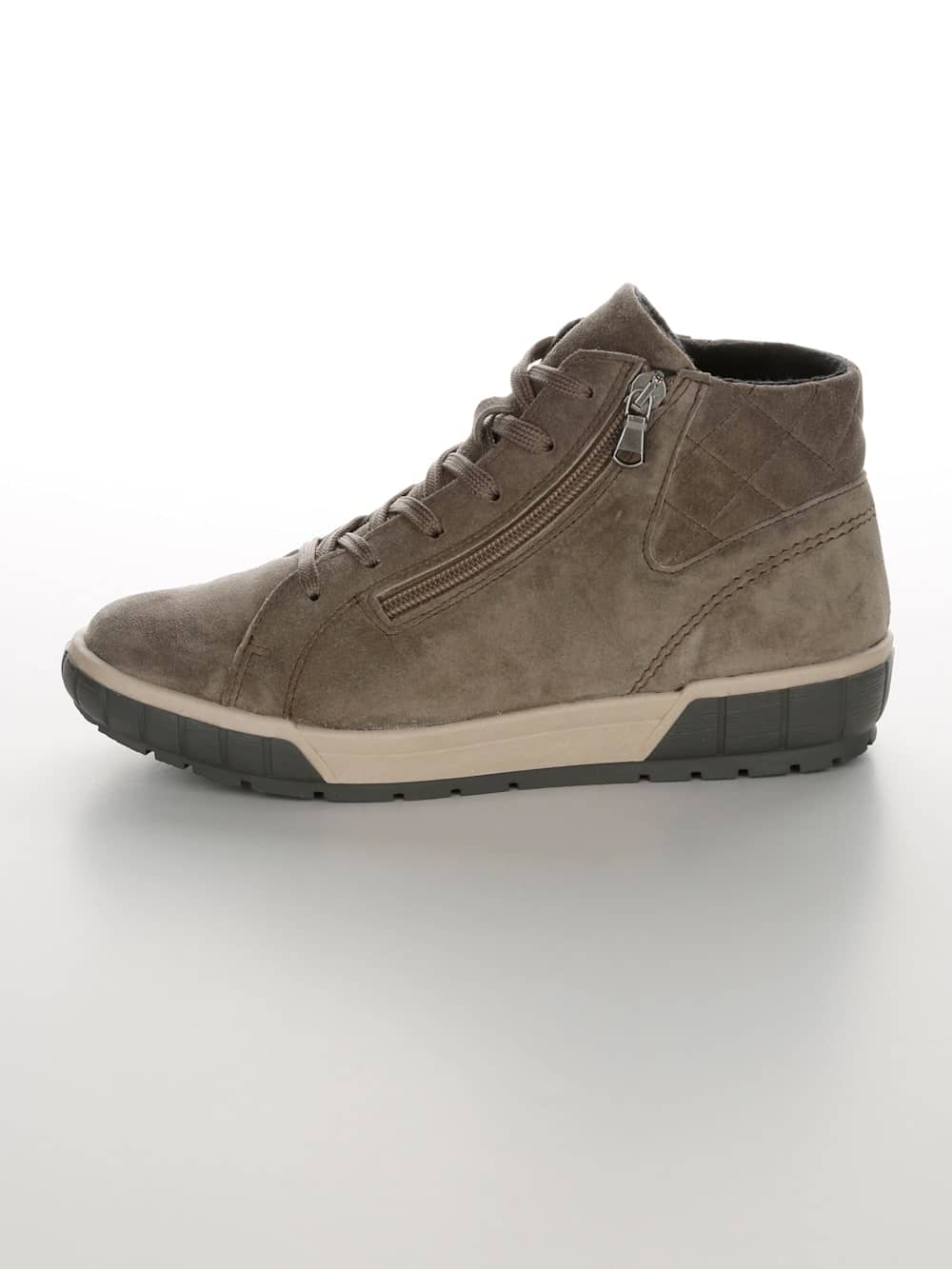 Vamos Schnurstiefelette mit weich gepolstertem Schaftrand - Taupe