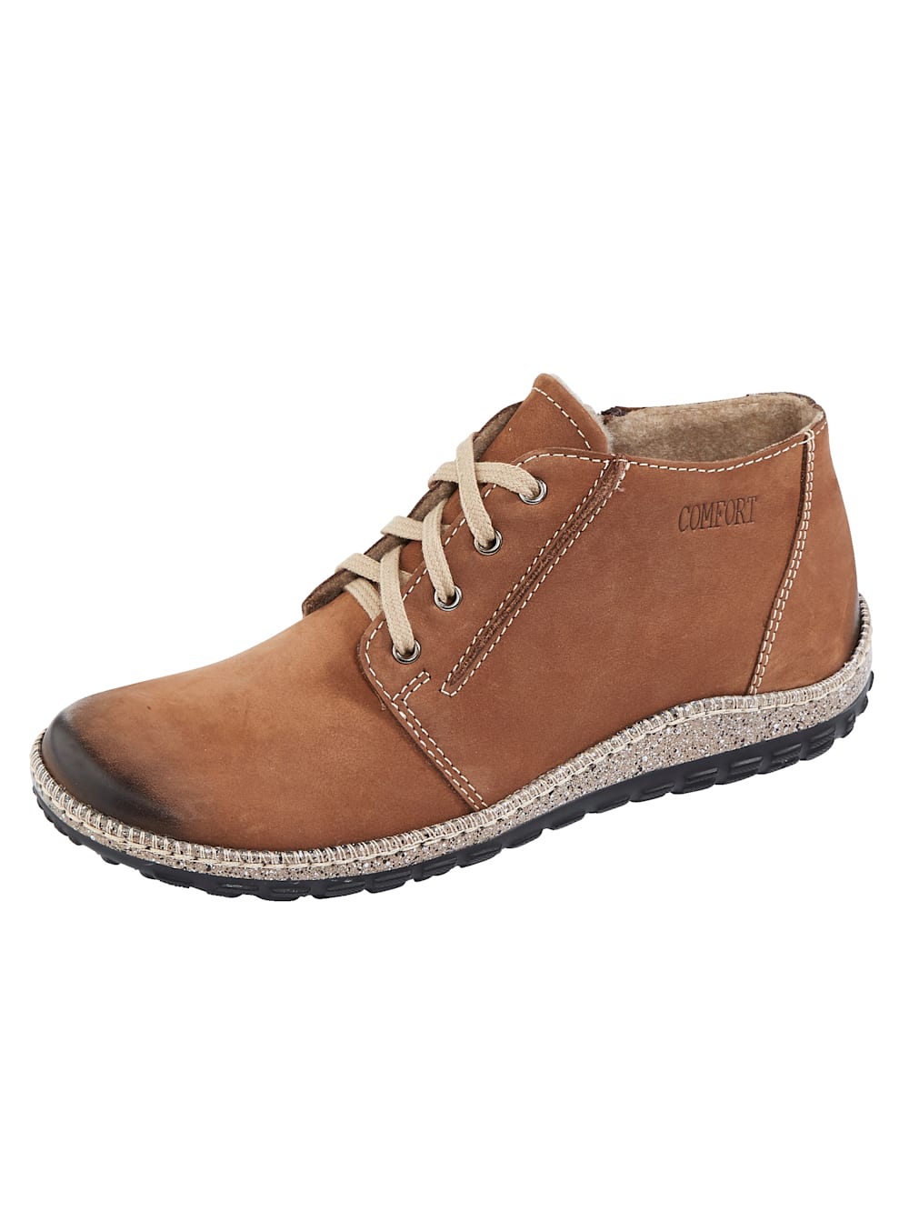 Vamos Stiefelette aus weichem Leder - Cognac