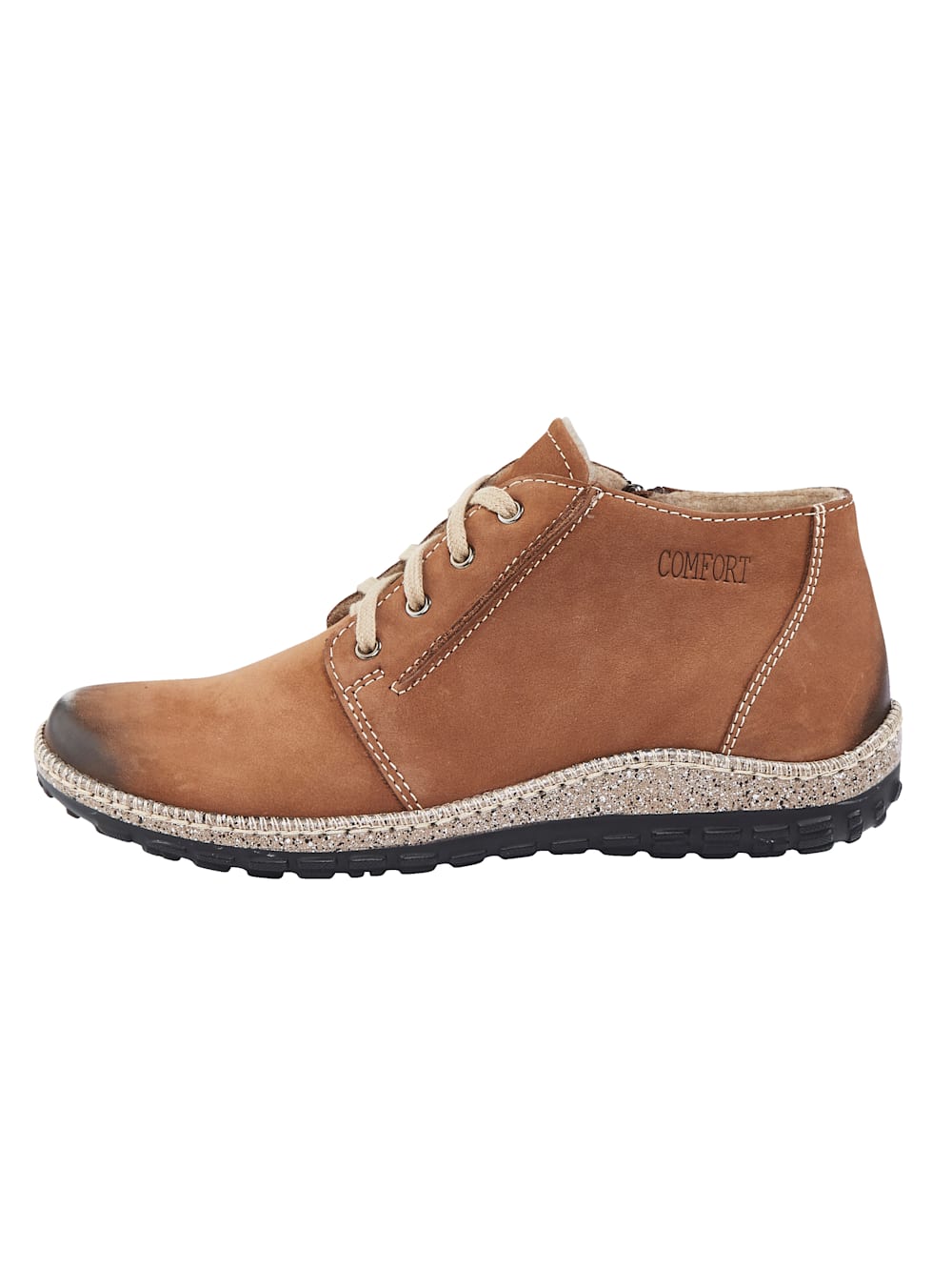 Vamos Stiefelette aus weichem Leder - Cognac