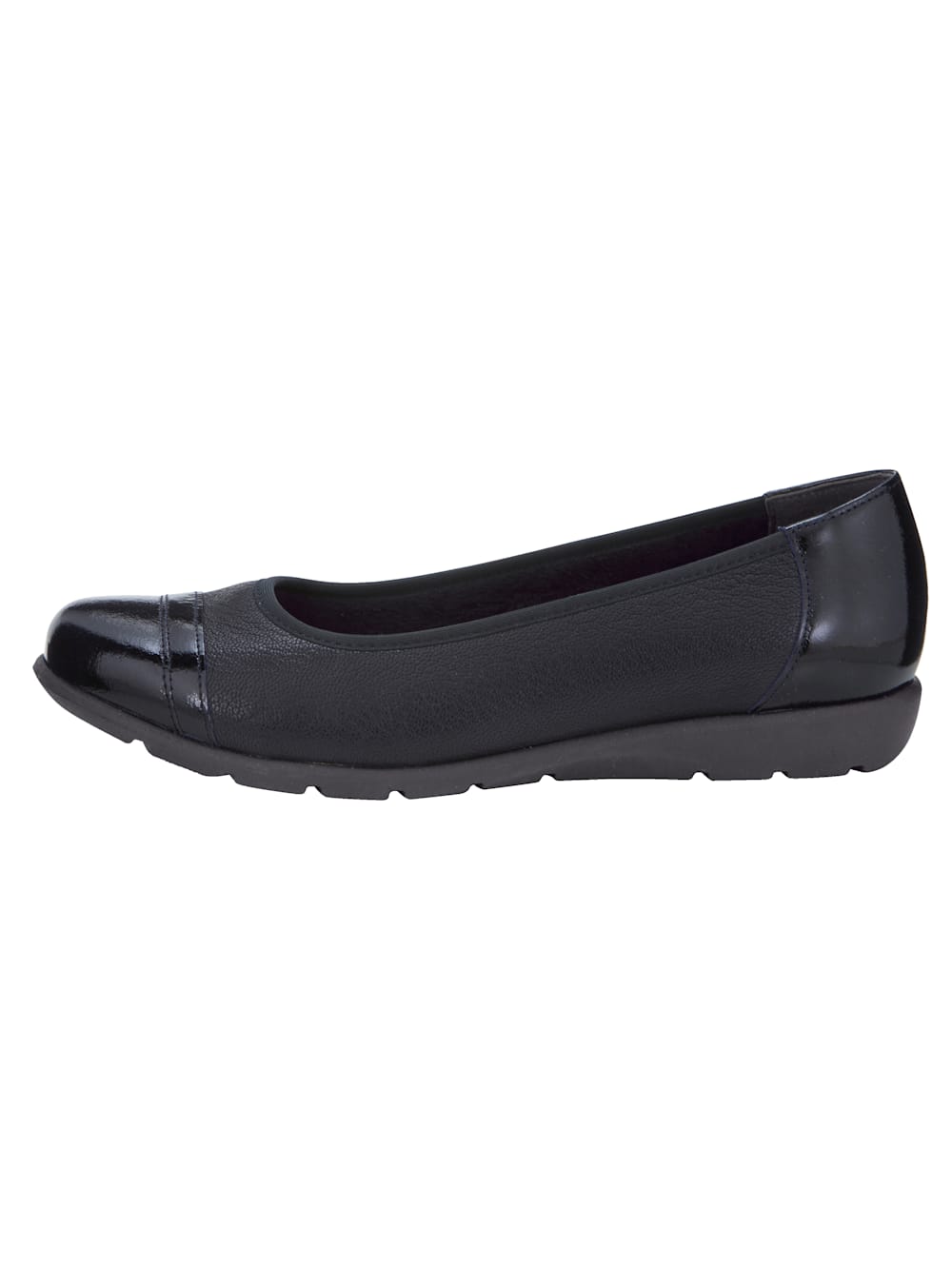 Vamos Ballerina in tollem Leder-Mix - Marineblau