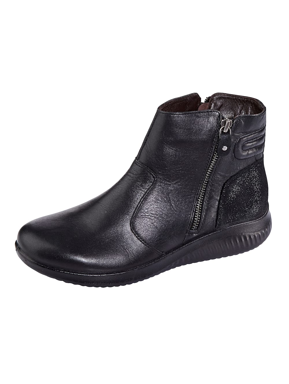 Vamos Stiefelette mit Lammfellfutter - Schwarz