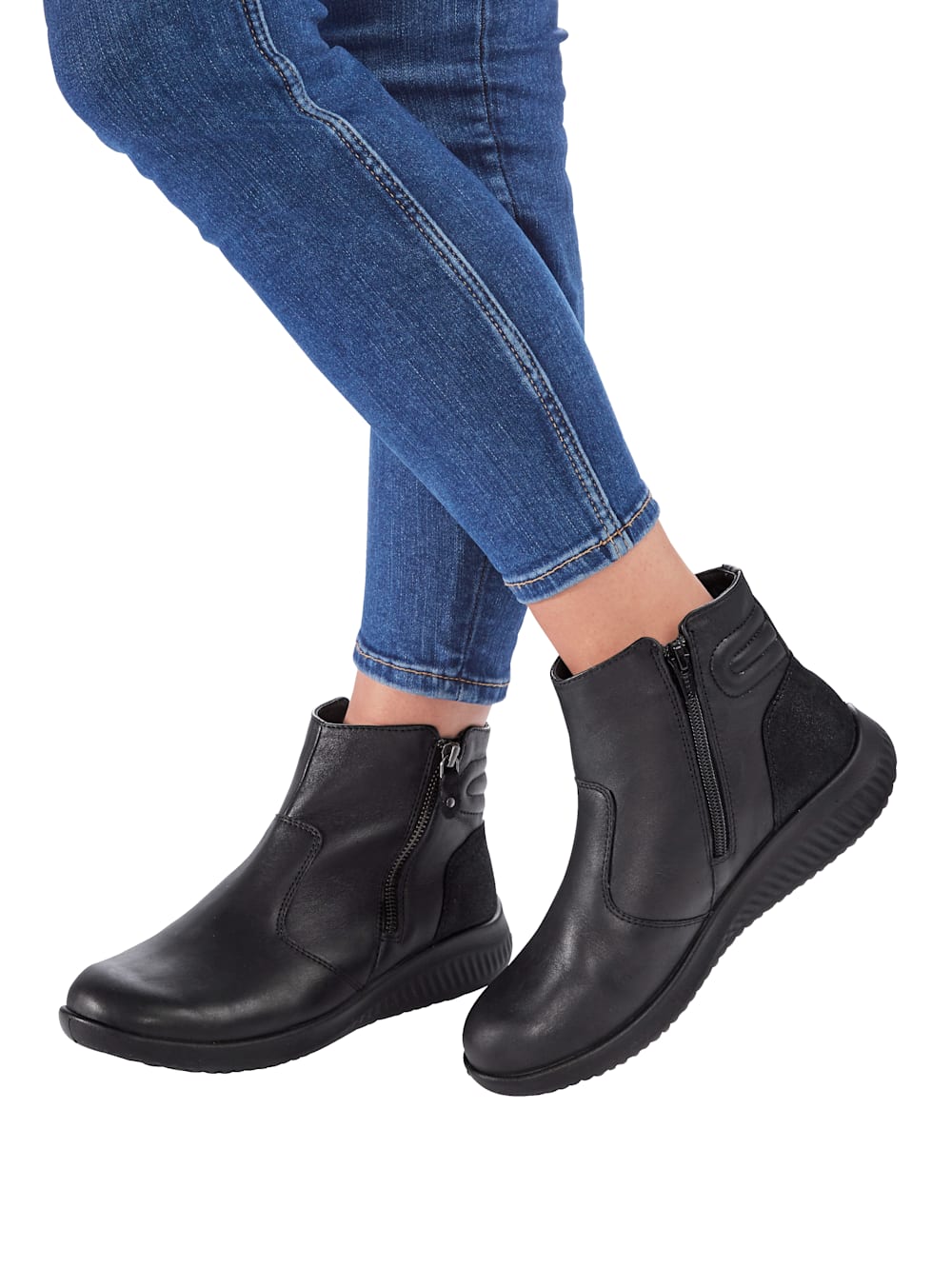 Vamos Stiefelette mit Lammfellfutter - Schwarz