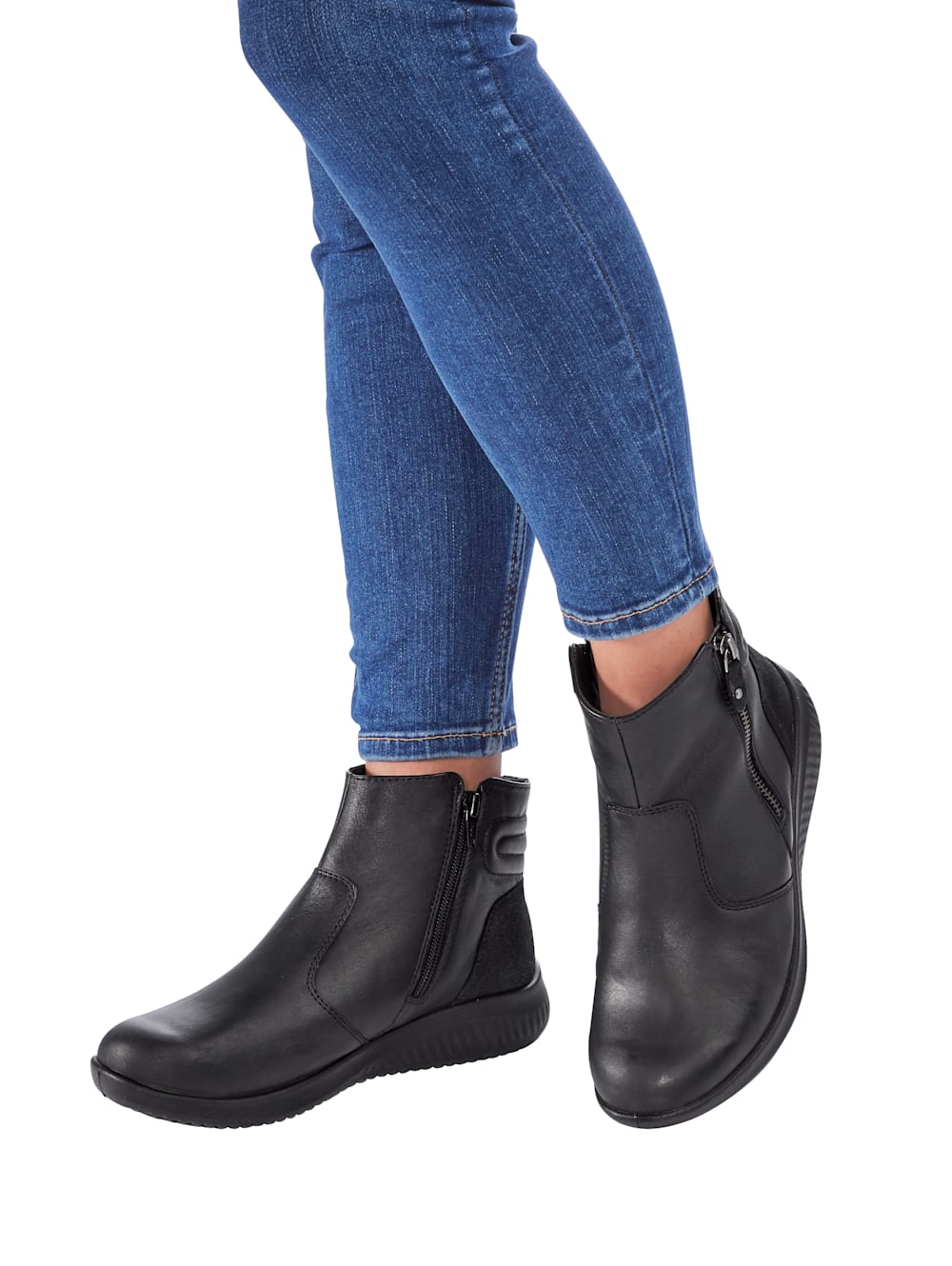 Vamos Stiefelette mit Lammfellfutter - Schwarz