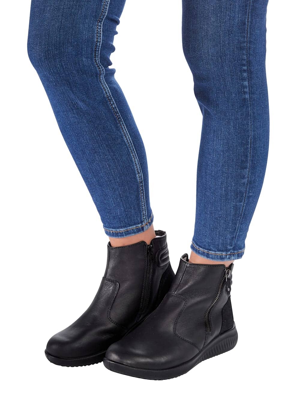 Vamos Stiefelette mit Lammfellfutter - Schwarz