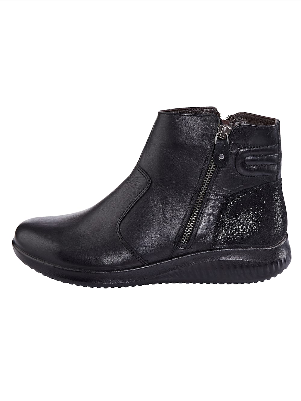 Vamos Stiefelette mit Lammfellfutter - Schwarz