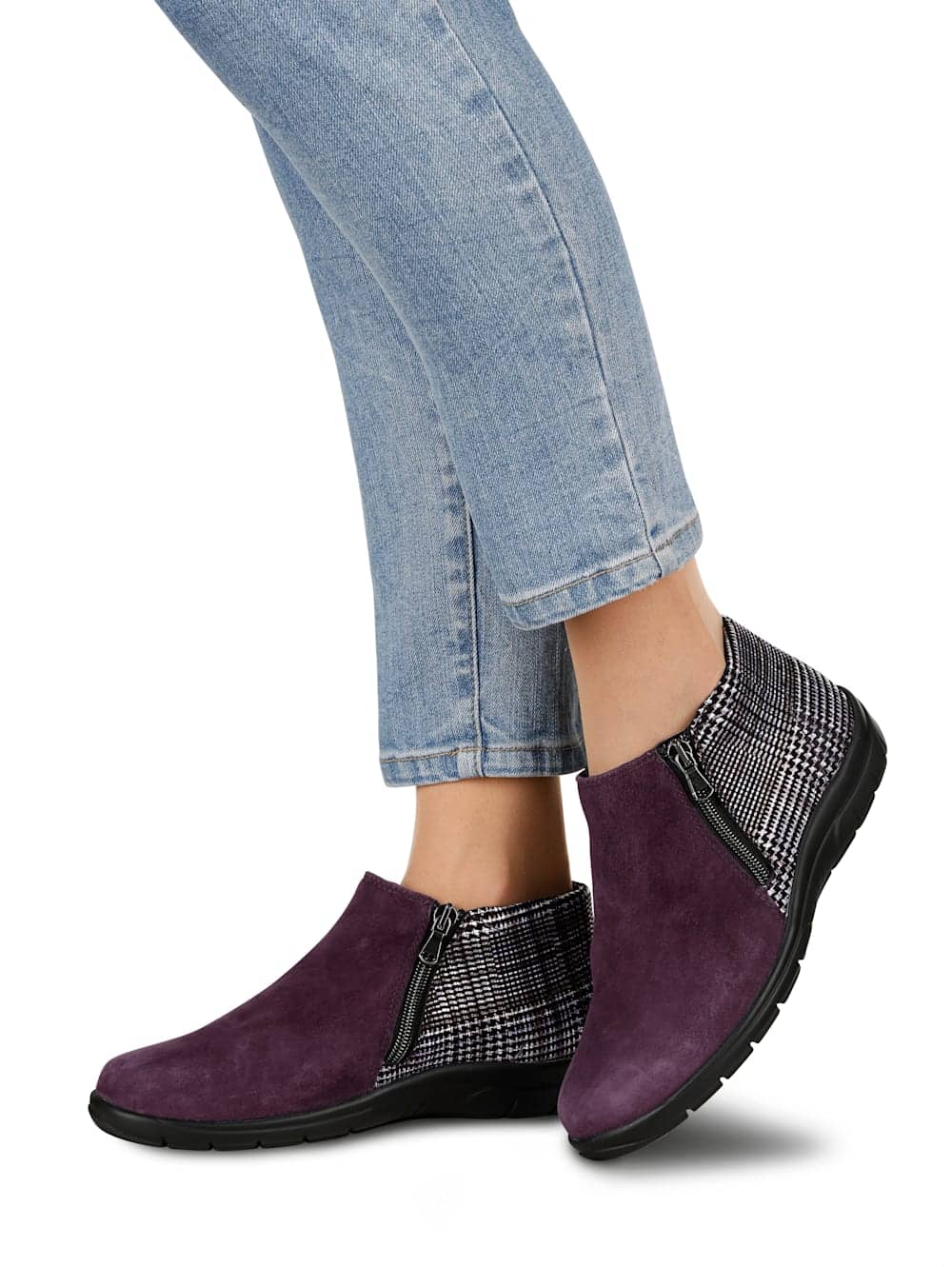 Vamos Stiefelette in klassischer Optik - Lila
