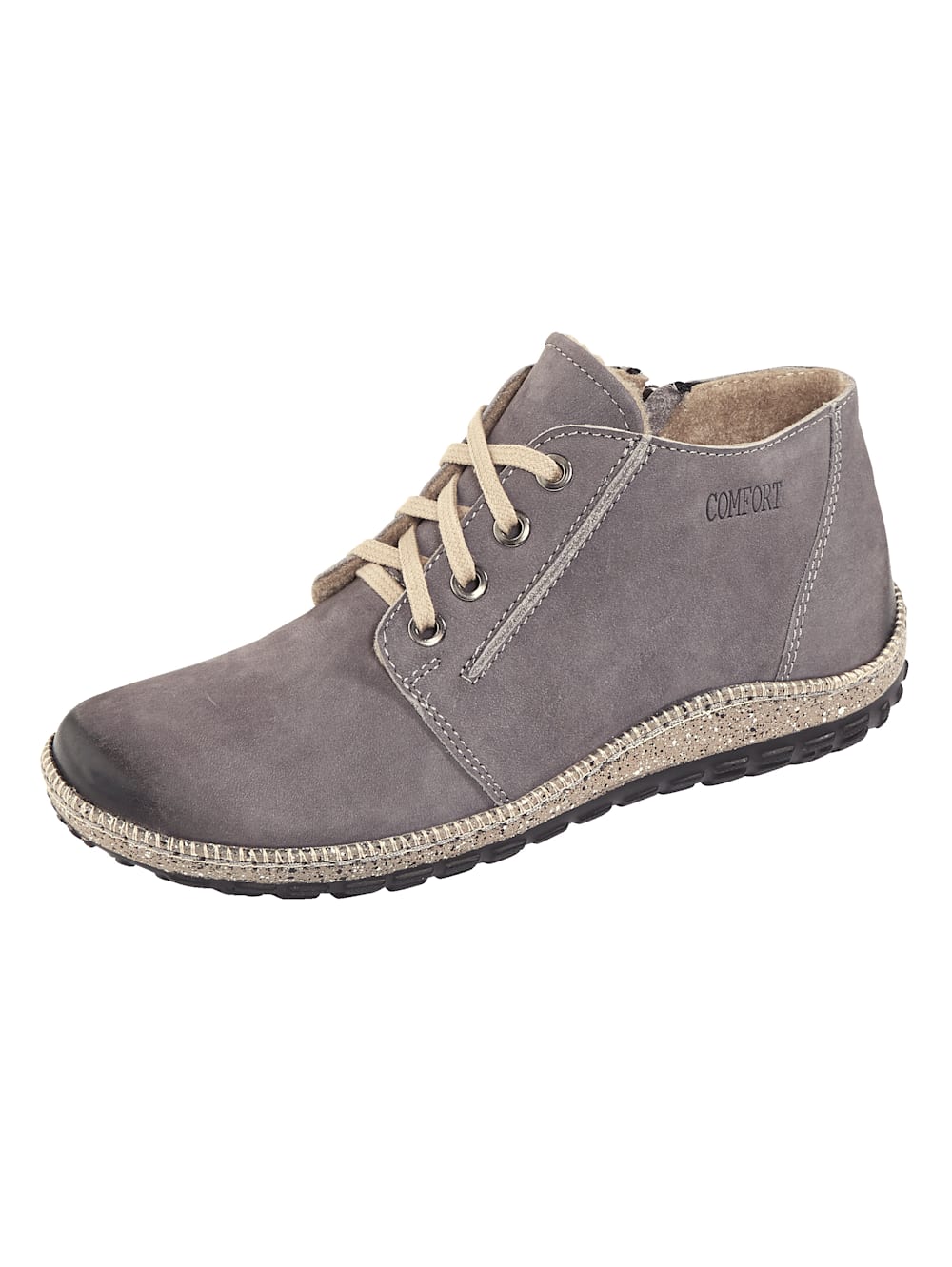 Vamos Stiefelette aus weichem Leder - Grau