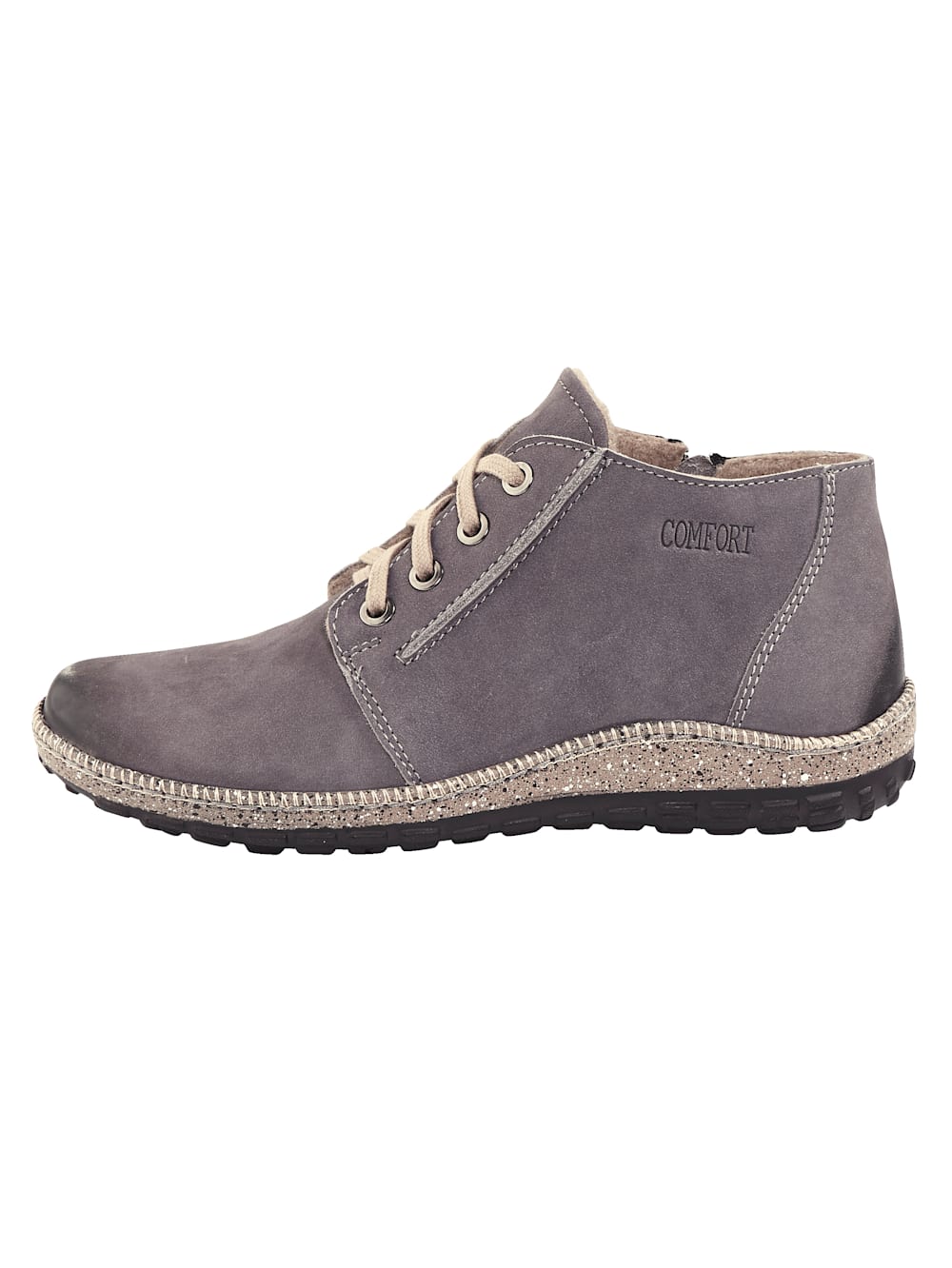 Vamos Stiefelette aus weichem Leder - Grau