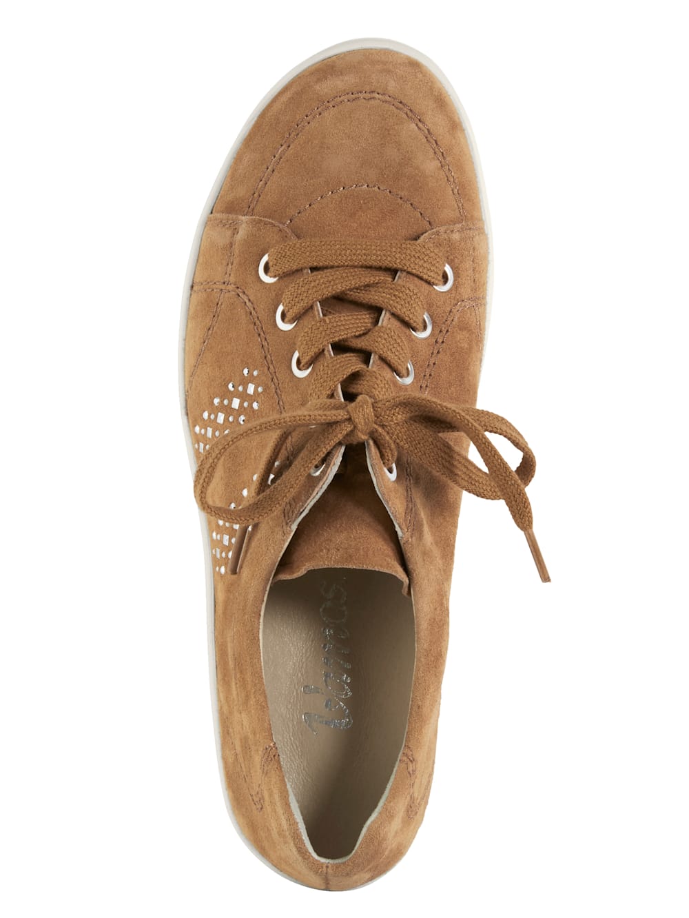 Vamos Schnurschuh aus hochwertigem Veloursleder - Braun