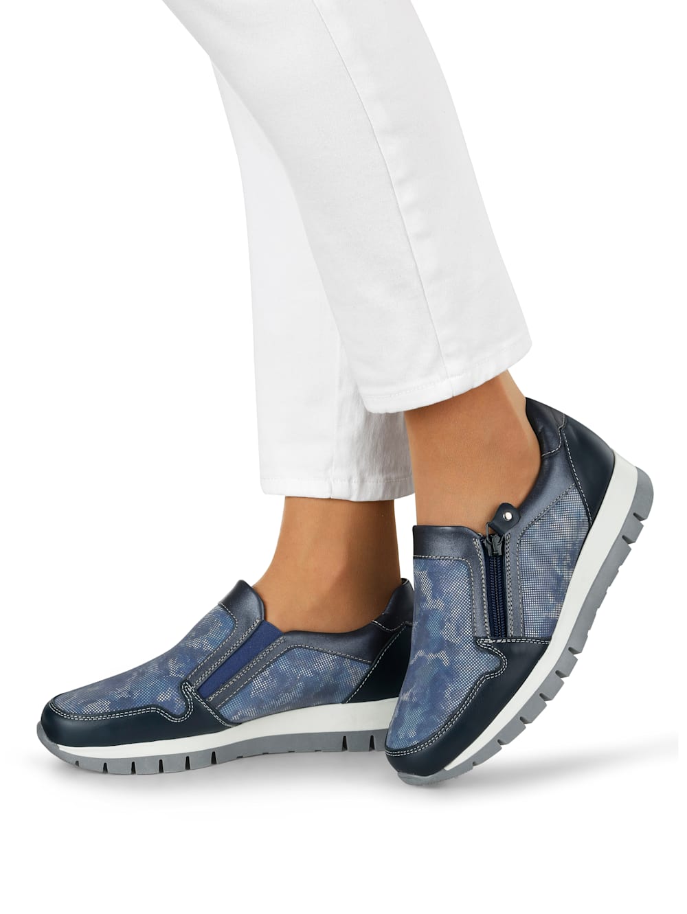 Vamos Slipper mit seitlichem Reibverschluss - Blau